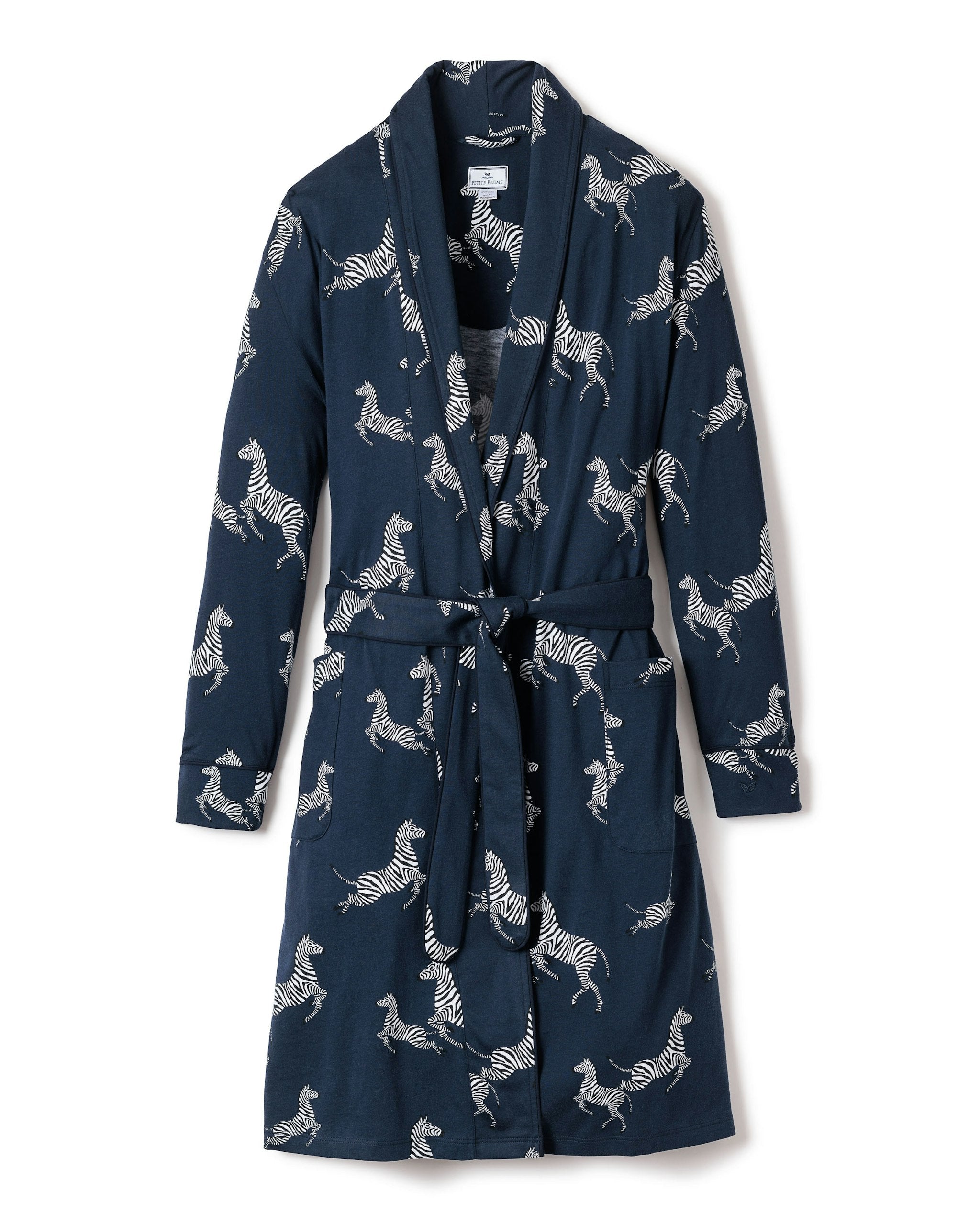 Women's Pima Robe in Zèbre de Nuit in Zèbre de Nuit#Color_Zèbre de Nuit