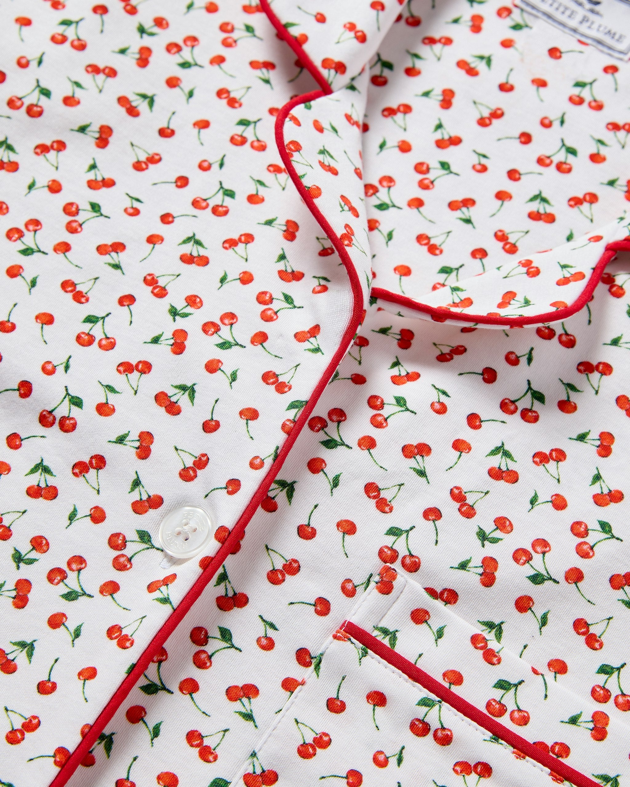 Women's Pima Short Sleeve Short Set in Cherry Orchard in Cherry Orchard#Color_Cherry Orchard