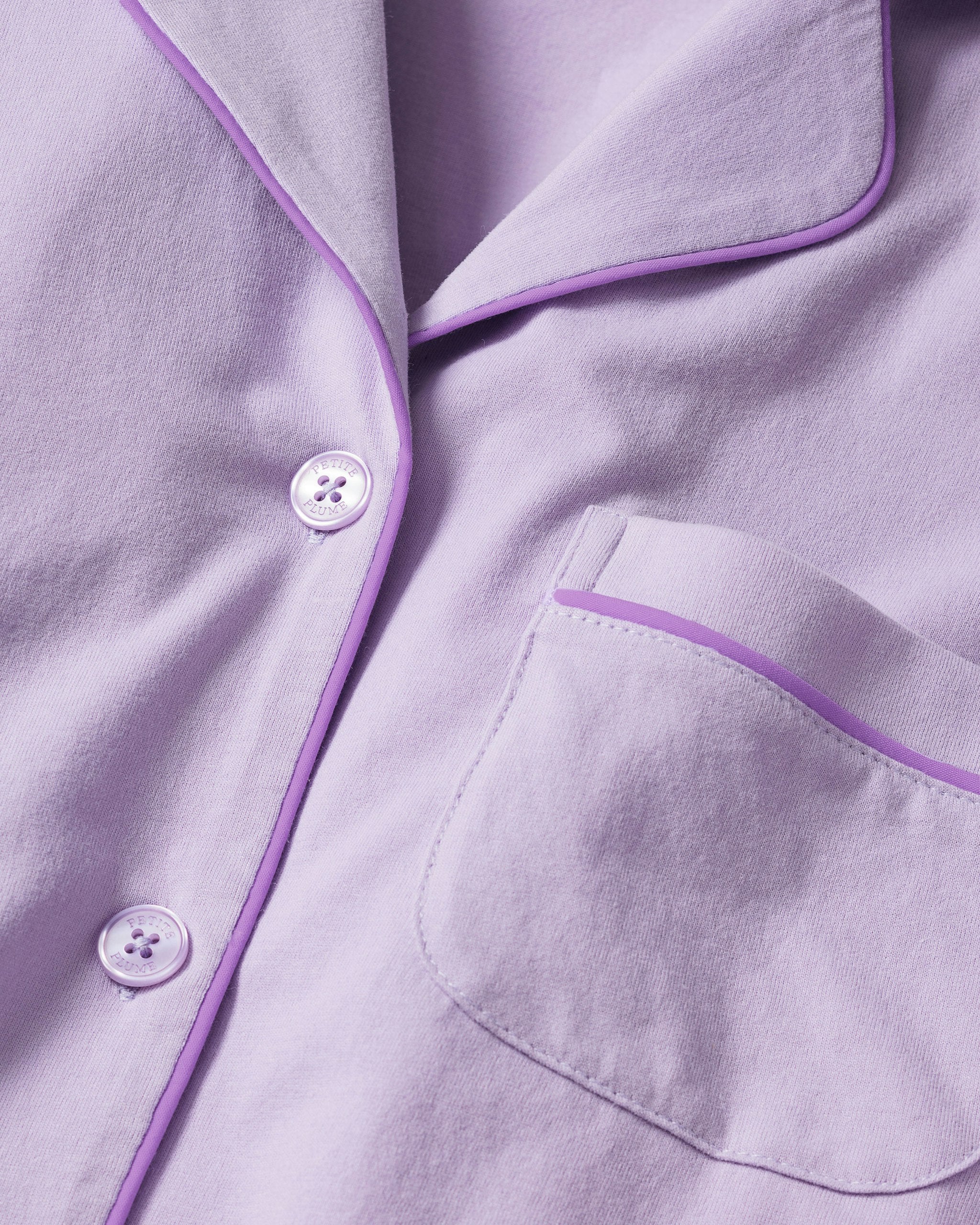 Women's Pima Short Sleeve Short Set in Peach Fuzz in Lavender#Color_Lavender