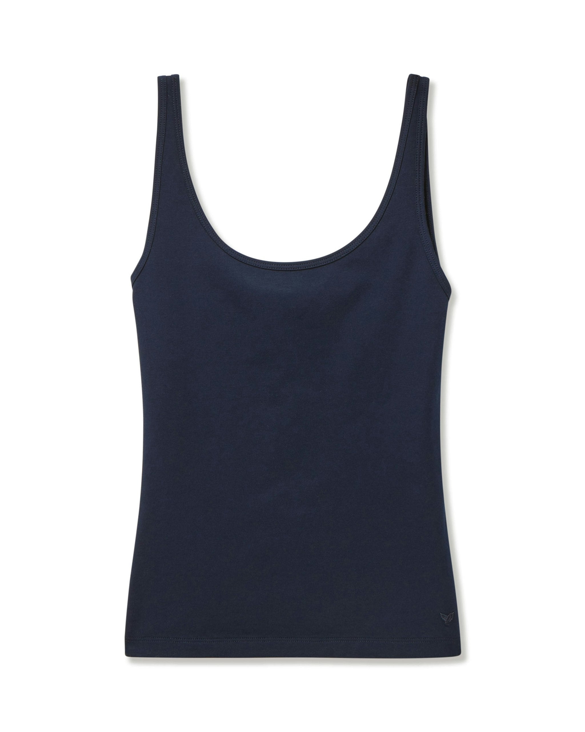 Women's Pima Scoop Tank in Navy in Navy#Color_Navy