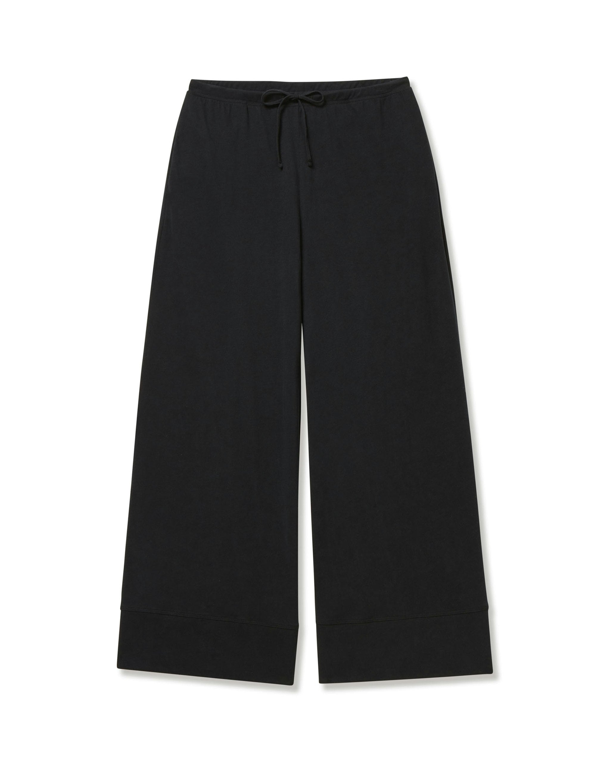 Women's Pima Wide-Leg Lounge Pant in Navy in Black#Color_Black