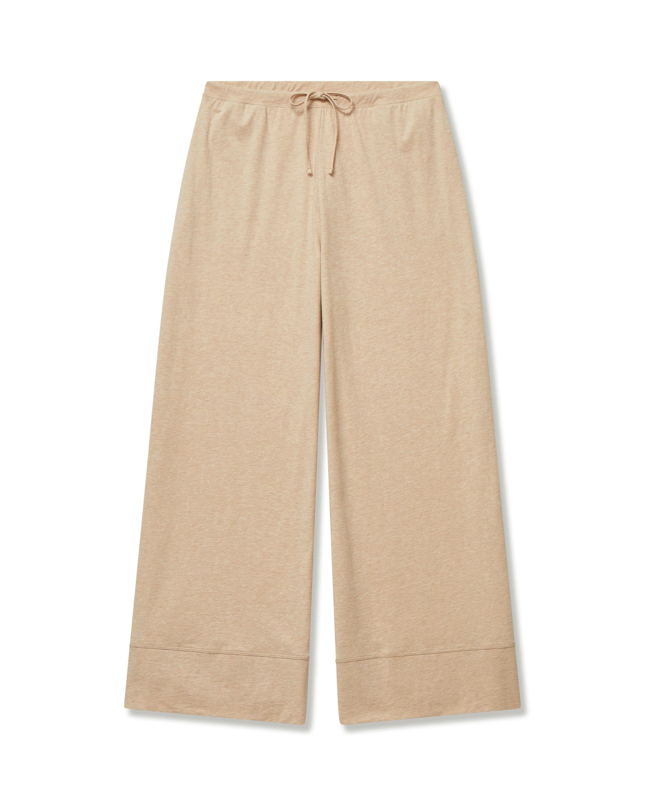 Women's Pima Wide-Leg Lounge Pant in Navy in Camel#Color_Camel
