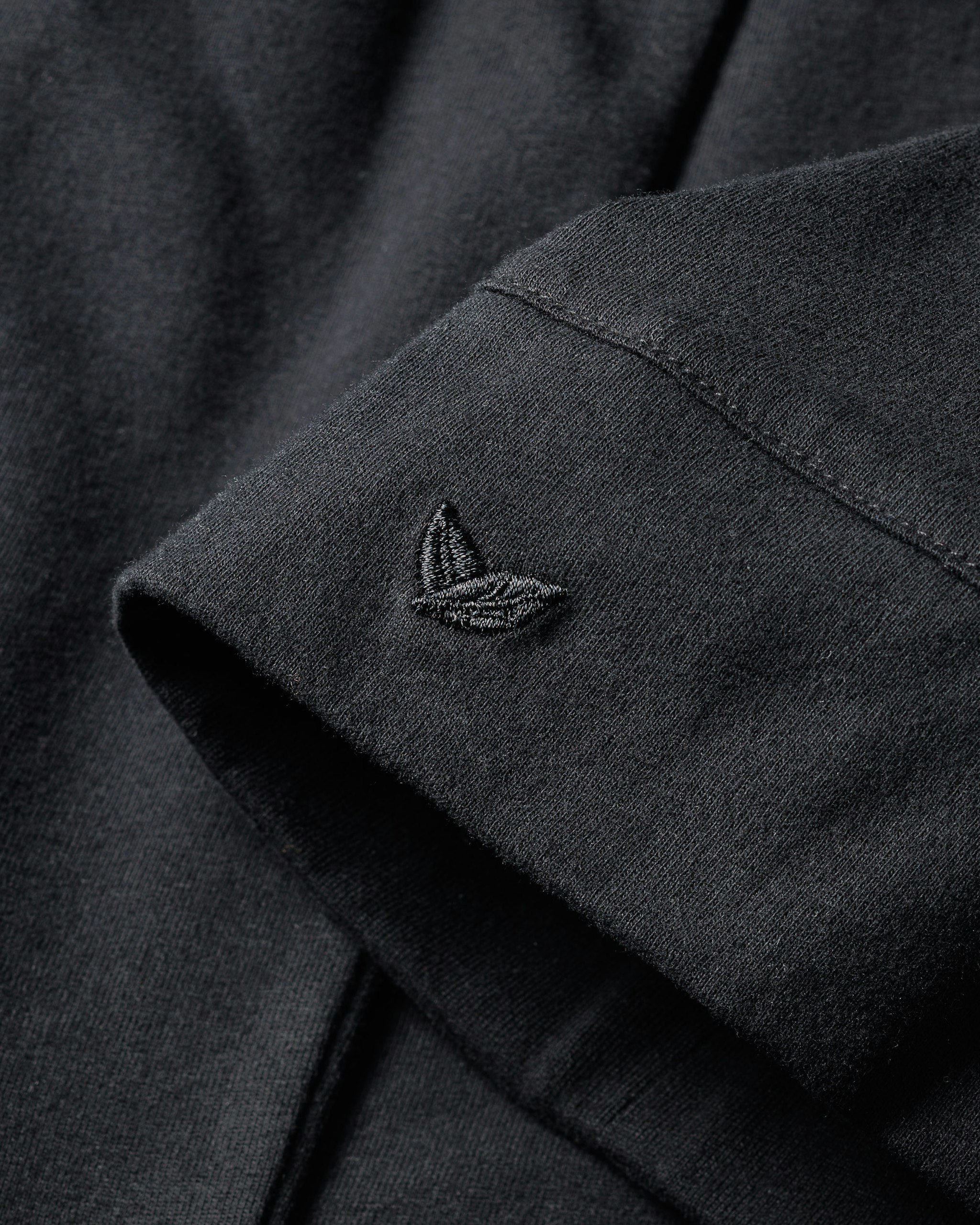 The Olivia Wide Leg Pima Pajama Set in Navy in Black#Color_Black