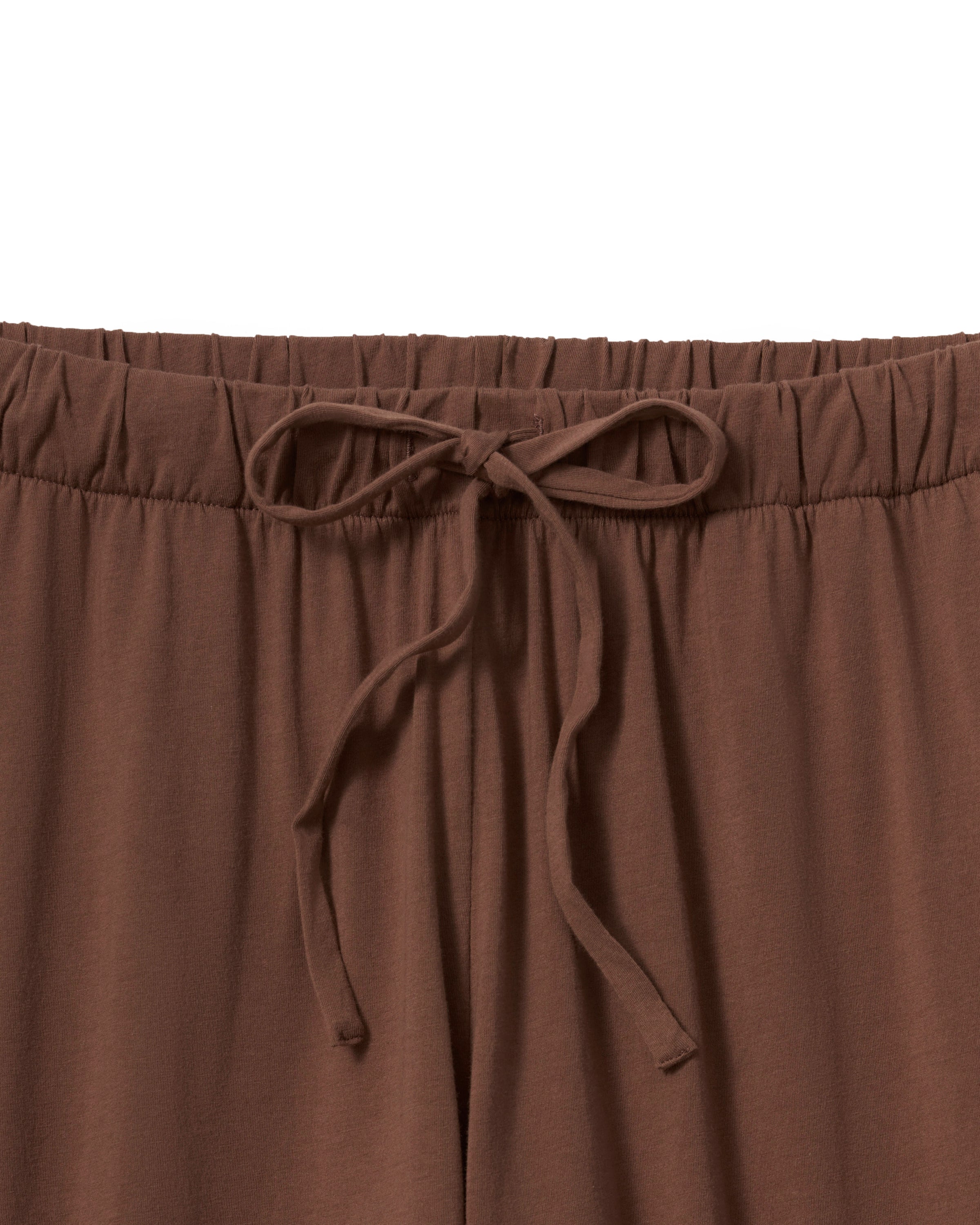 The Olivia Wide Leg Lightweight Pima Pajama Set in Chocolate Brown