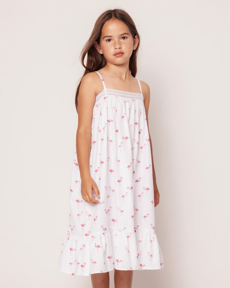Girl's Twill Lily Nightgown in Flamingos