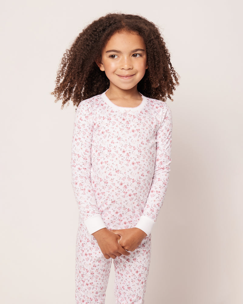 Kid's Pima Snug Fit Pajama Set in Dorset Floral