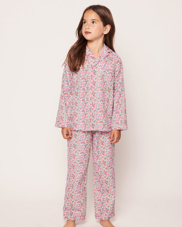 Kid's Twill Pajama Set in Fleurs de Rose