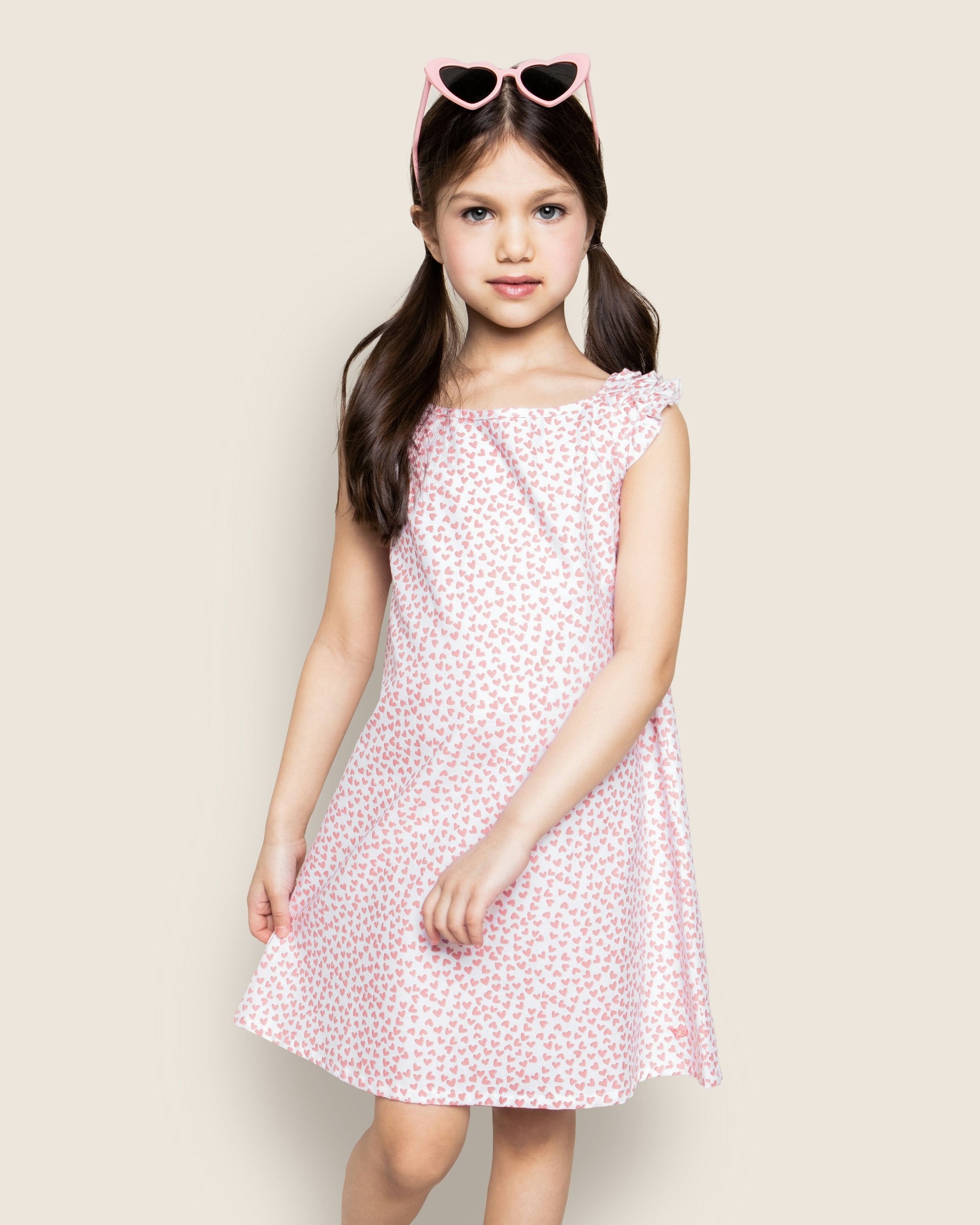 Girl's Twill Amelie Nightgown in Sweethearts in Sweethearts#Color_Sweethearts