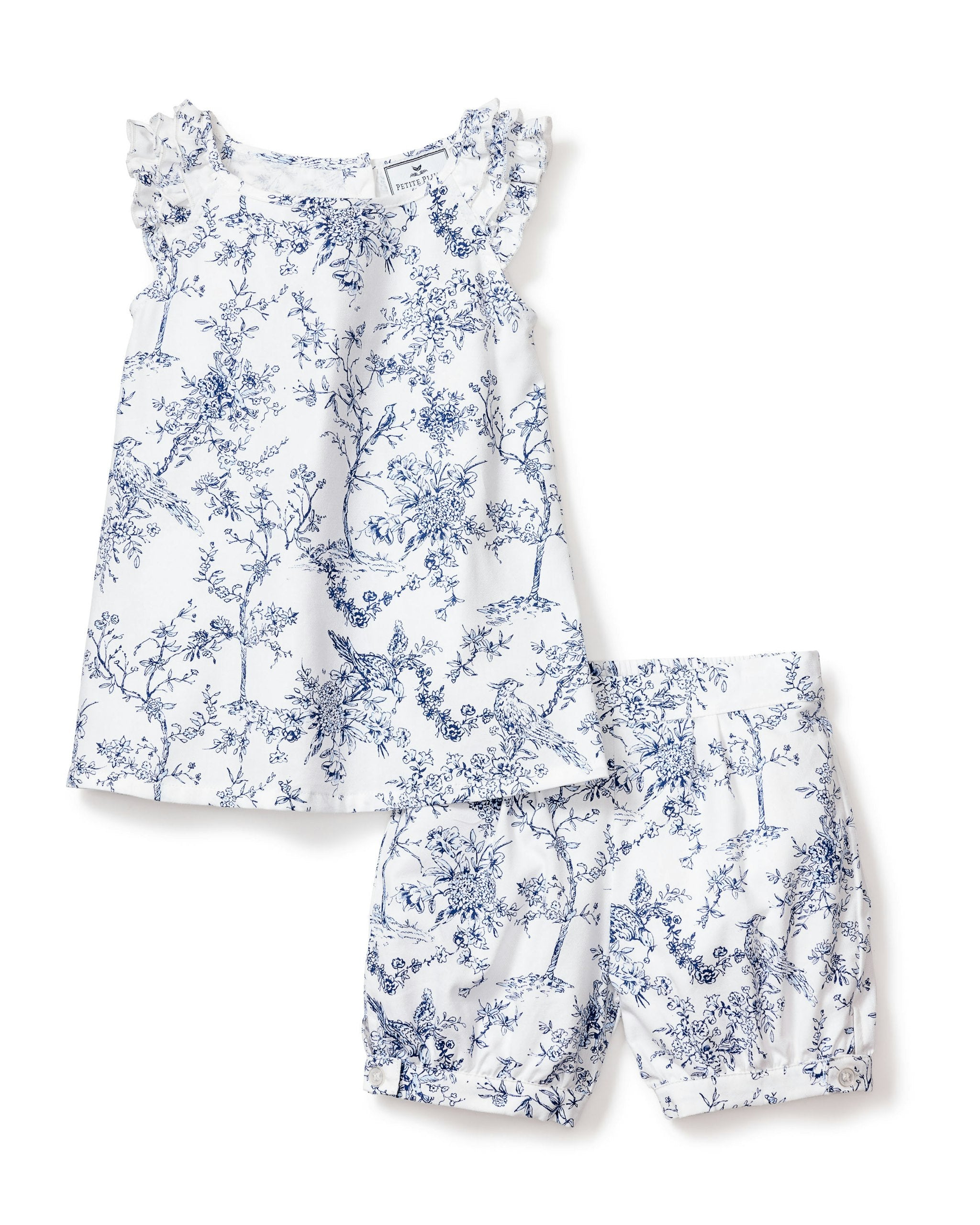 Girl's Twill Amelie Short Set in Timeless Toile in Timeless Toile#Color_Timeless Toile