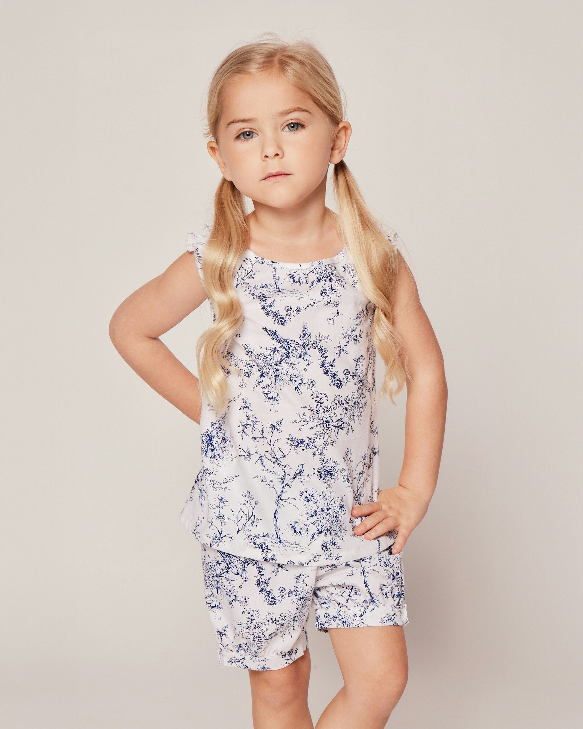 Girl's Twill Amelie Short Set in Timeless Toile in Timeless Toile#Color_Timeless Toile