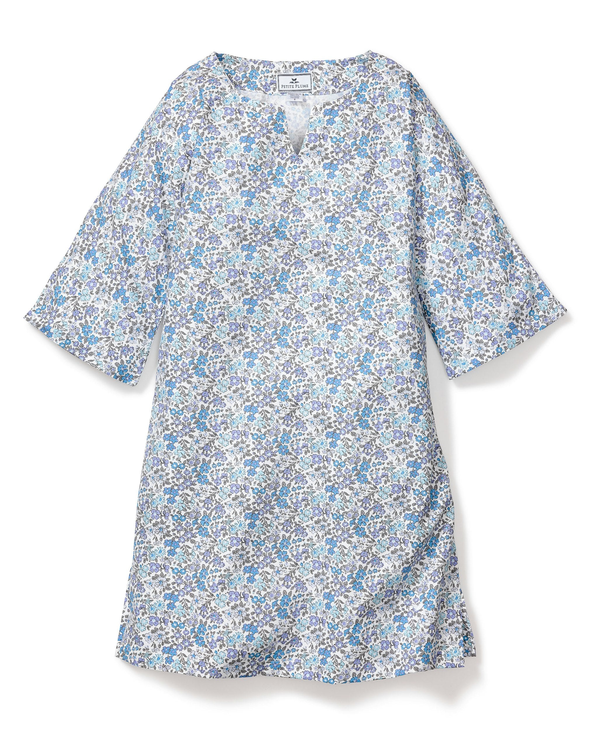 Girl's Twill Caftan in Fleur D'Azur in Fleur D'Azur#Color_Fleur D'Azur