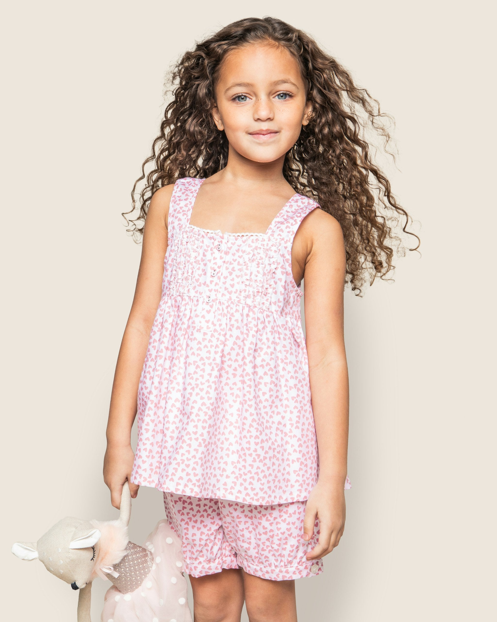 Girl's Twill Charlotte Short Set in Sweethearts in Sweethearts#Color_Sweethearts