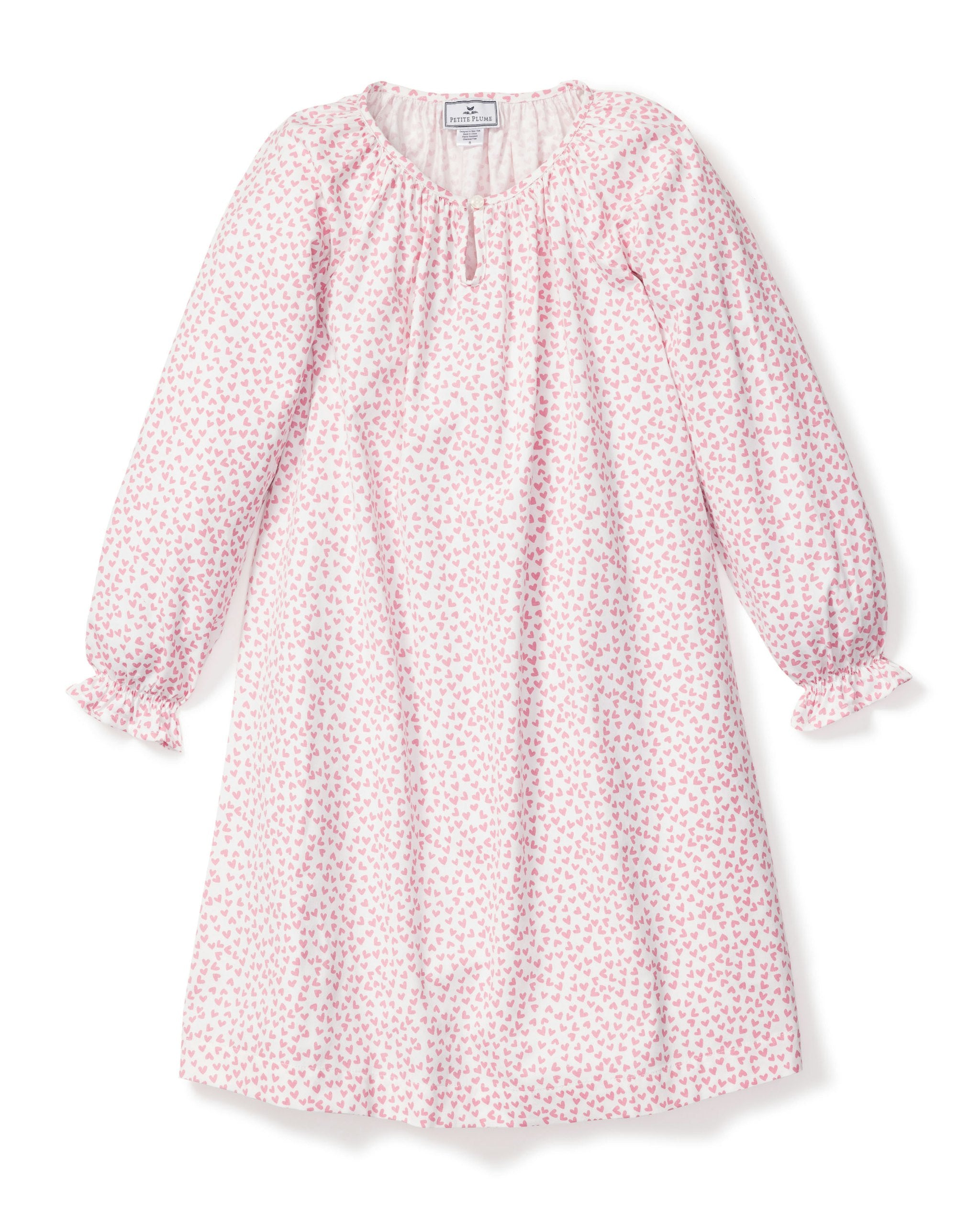 Girl's Twill Delphine Nightgown in Pink Gingham in Sweethearts#Color_Sweethearts