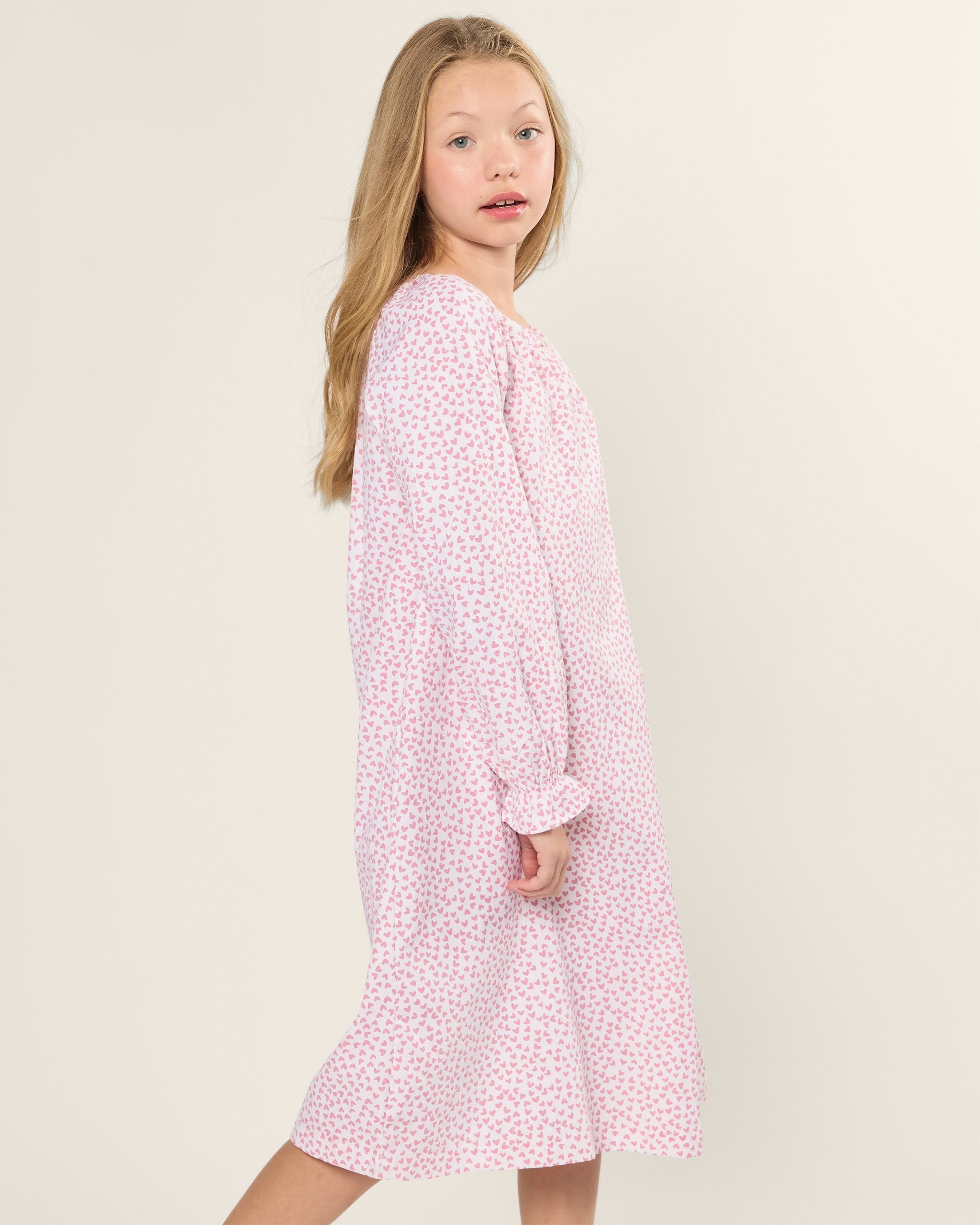 Girl's Twill Delphine Nightgown in Pink Gingham in Sweethearts#Color_Sweethearts