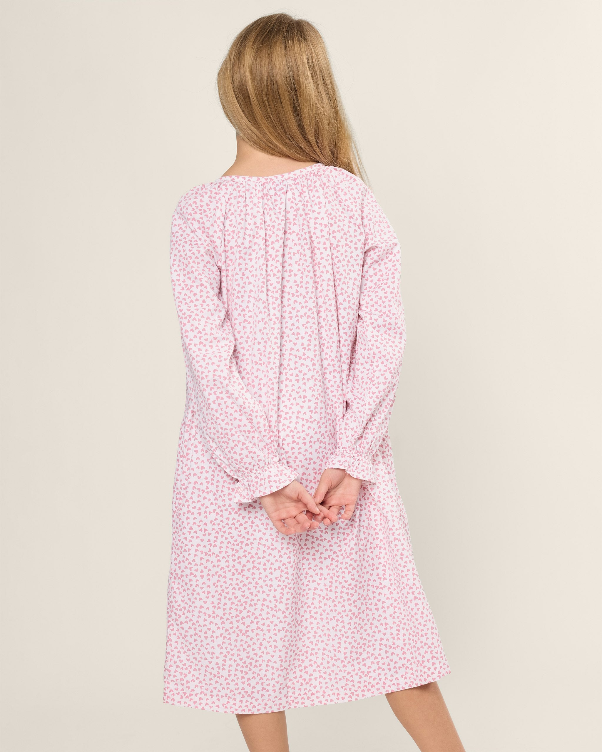 Girl's Twill Delphine Nightgown in Pink Gingham in Sweethearts#Color_Sweethearts