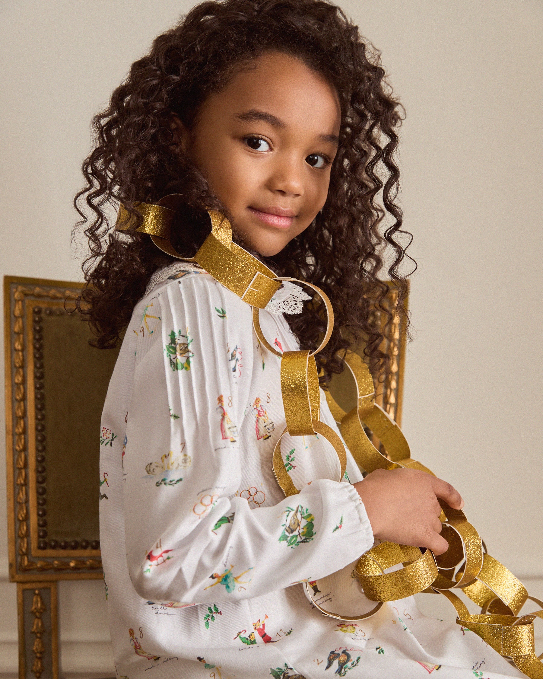 Girl's Twill Lola Nightgown in 12 Days of Christmas