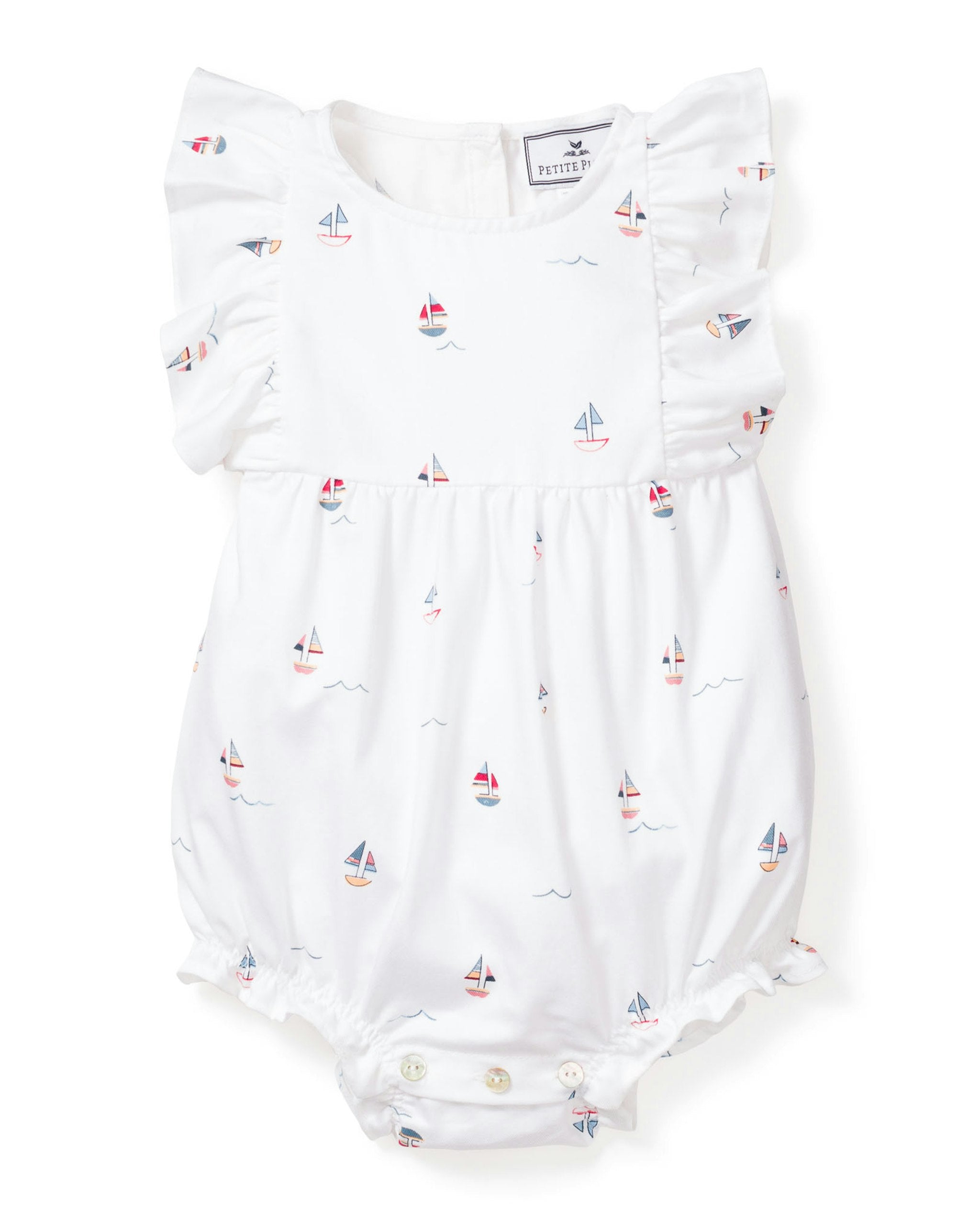 Baby's Twill Ruffled Romper in Bateau in Bateau#Color_Bateau