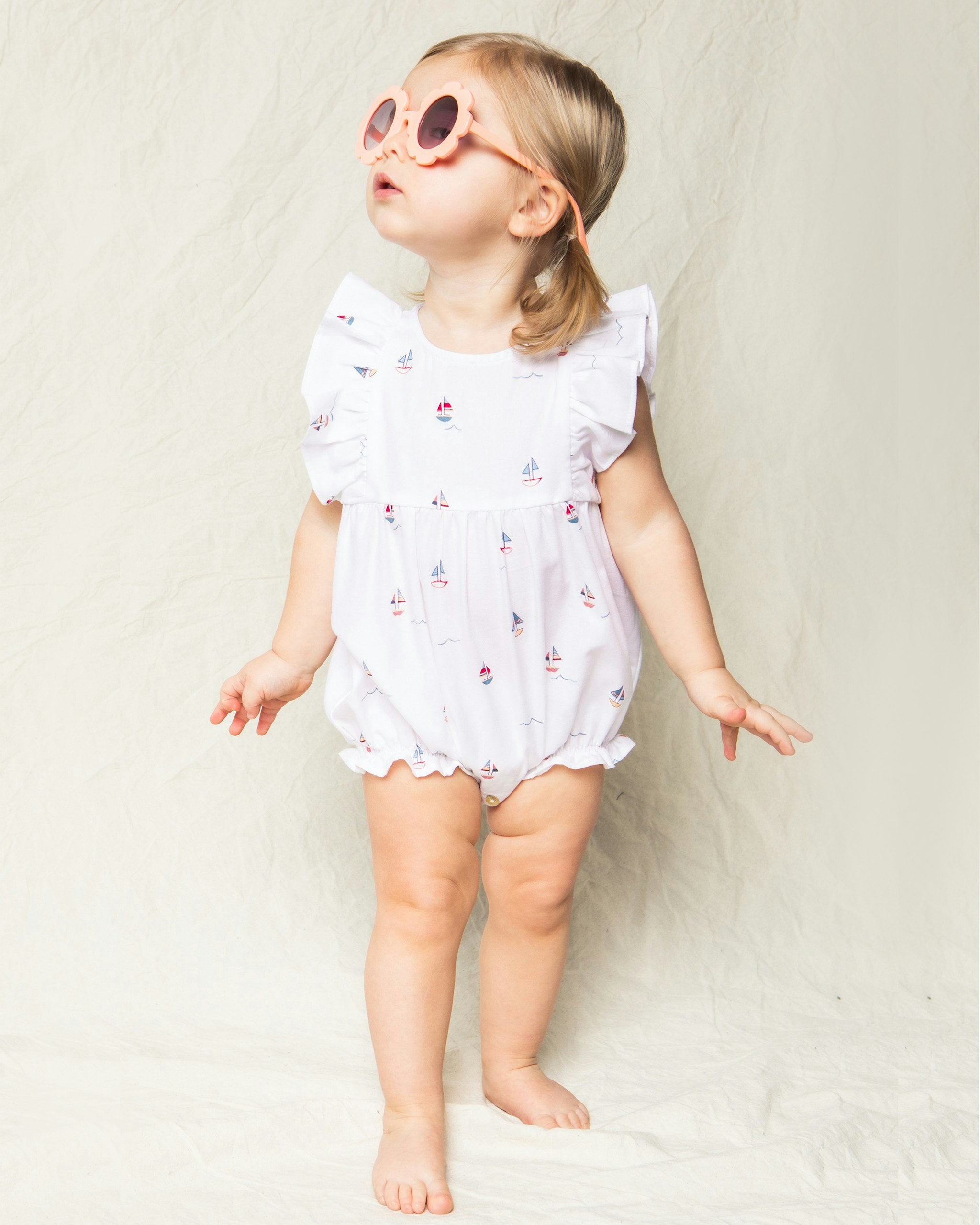 Baby's Twill Ruffled Romper in Bateau in Bateau#Color_Bateau