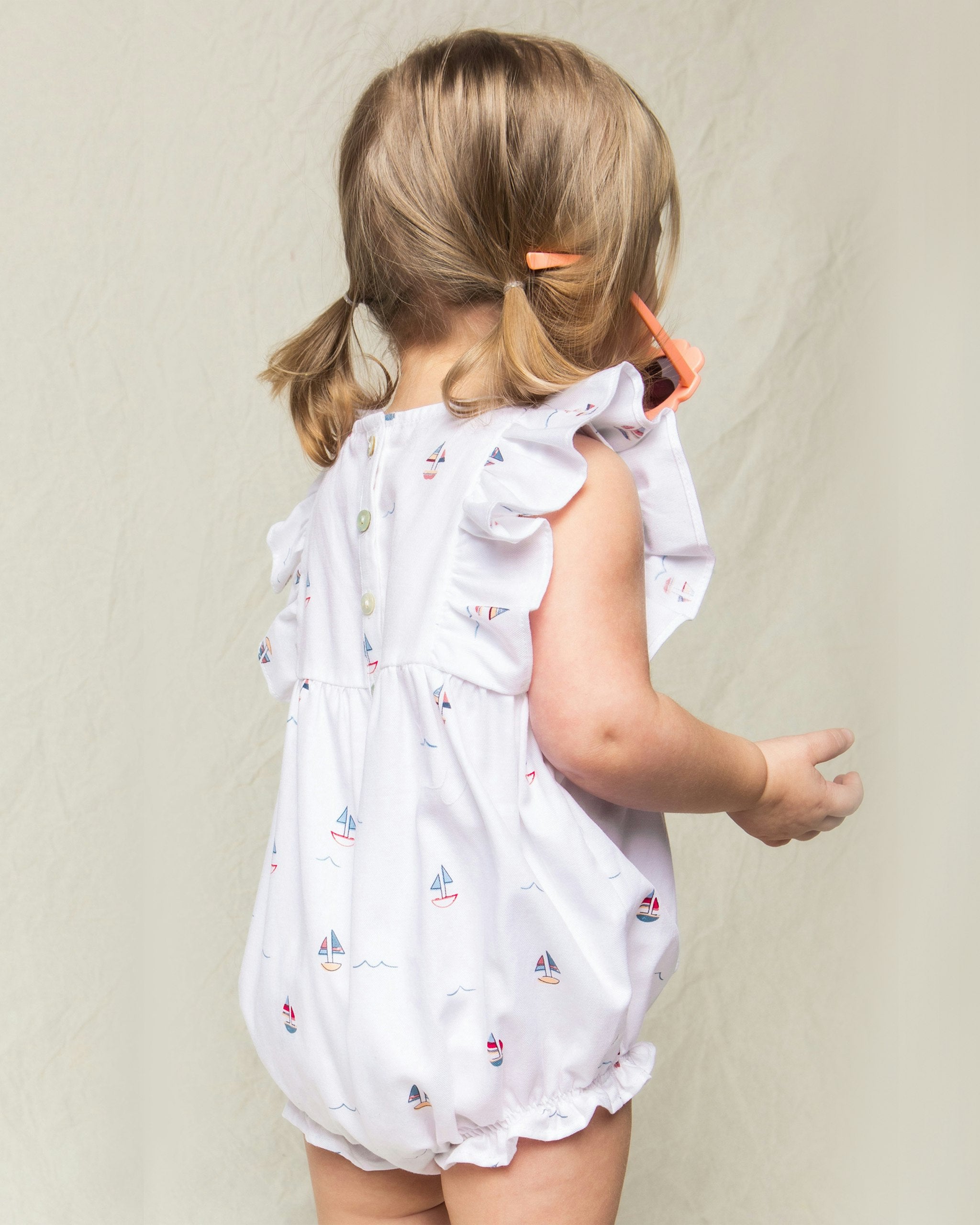 Baby's Twill Ruffled Romper in Bateau in Bateau#Color_Bateau