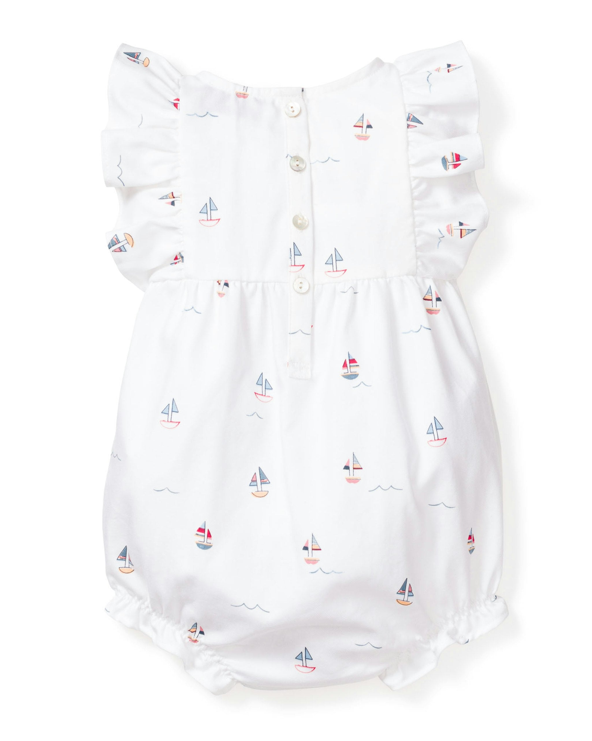 Baby's Twill Ruffled Romper in Bateau in Bateau#Color_Bateau