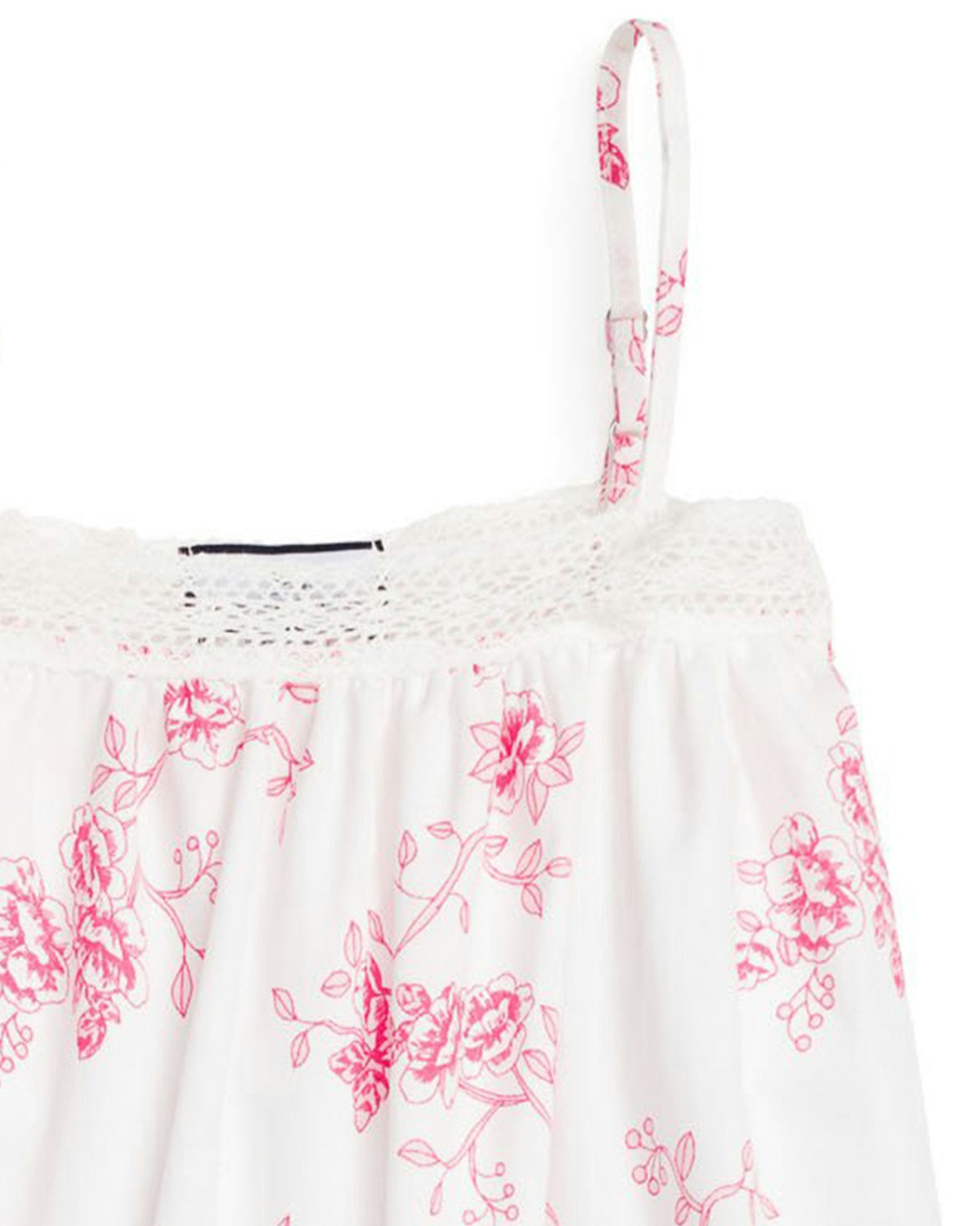 Girl's Twill Lily Nightgown in Indigo Floral in English Rose Floral#Color_English Rose Floral