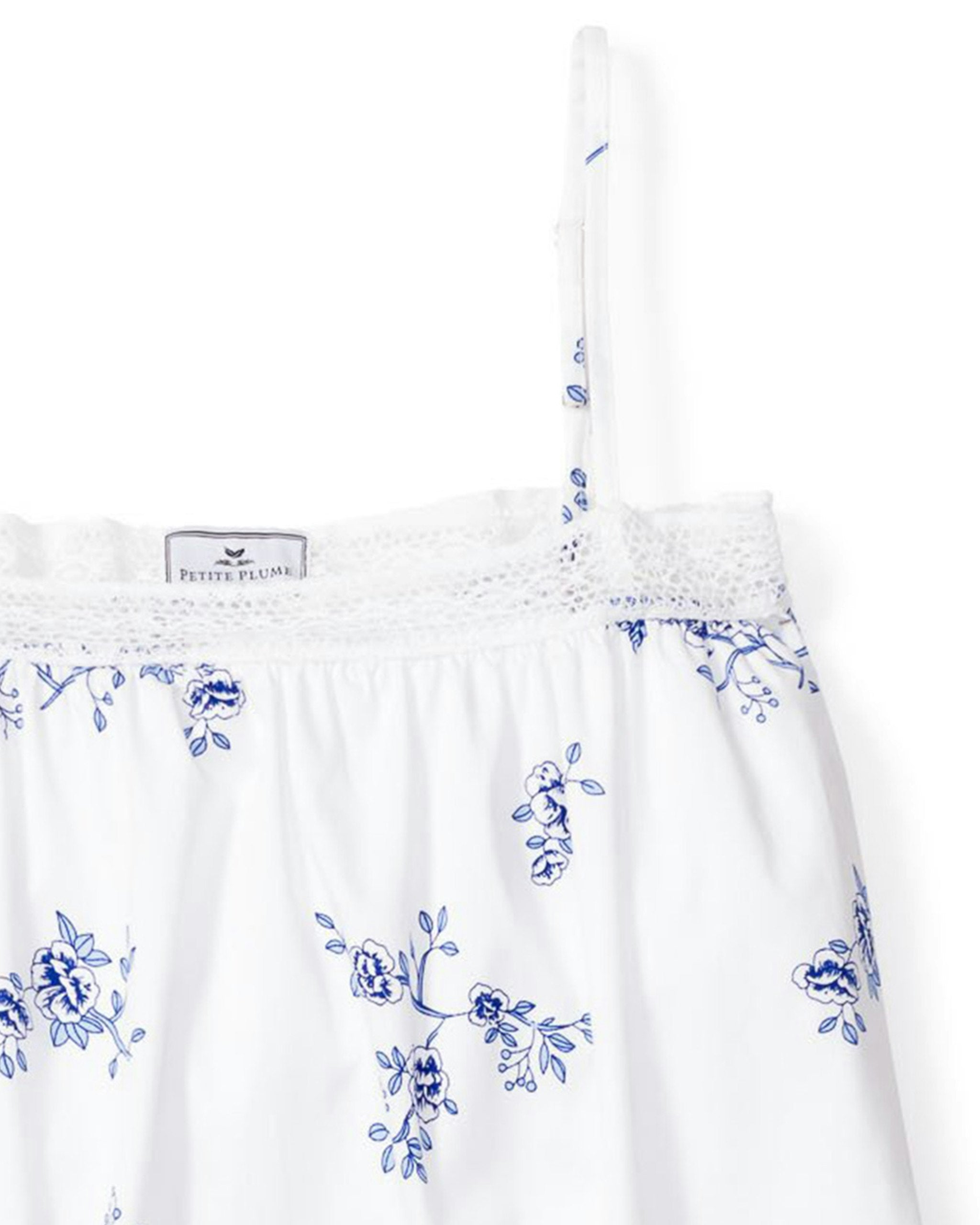 Girl's Twill Lily Nightgown in Indigo Floral in Indigo Floral#Color_Indigo Floral