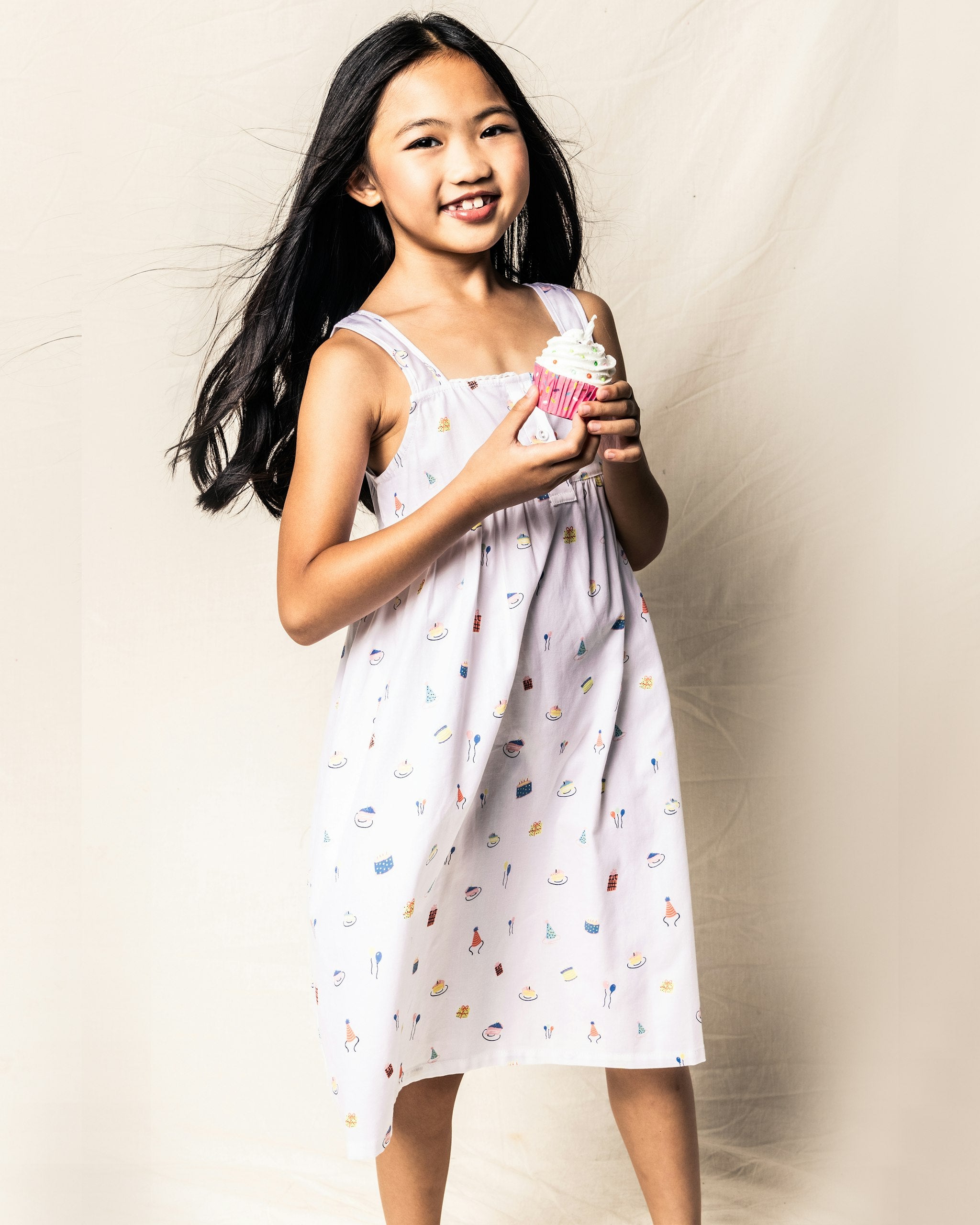 Girl's Twill Charlotte Nightgown in Birthday Wishes in Birthday Wishes#Color_Birthday Wishes