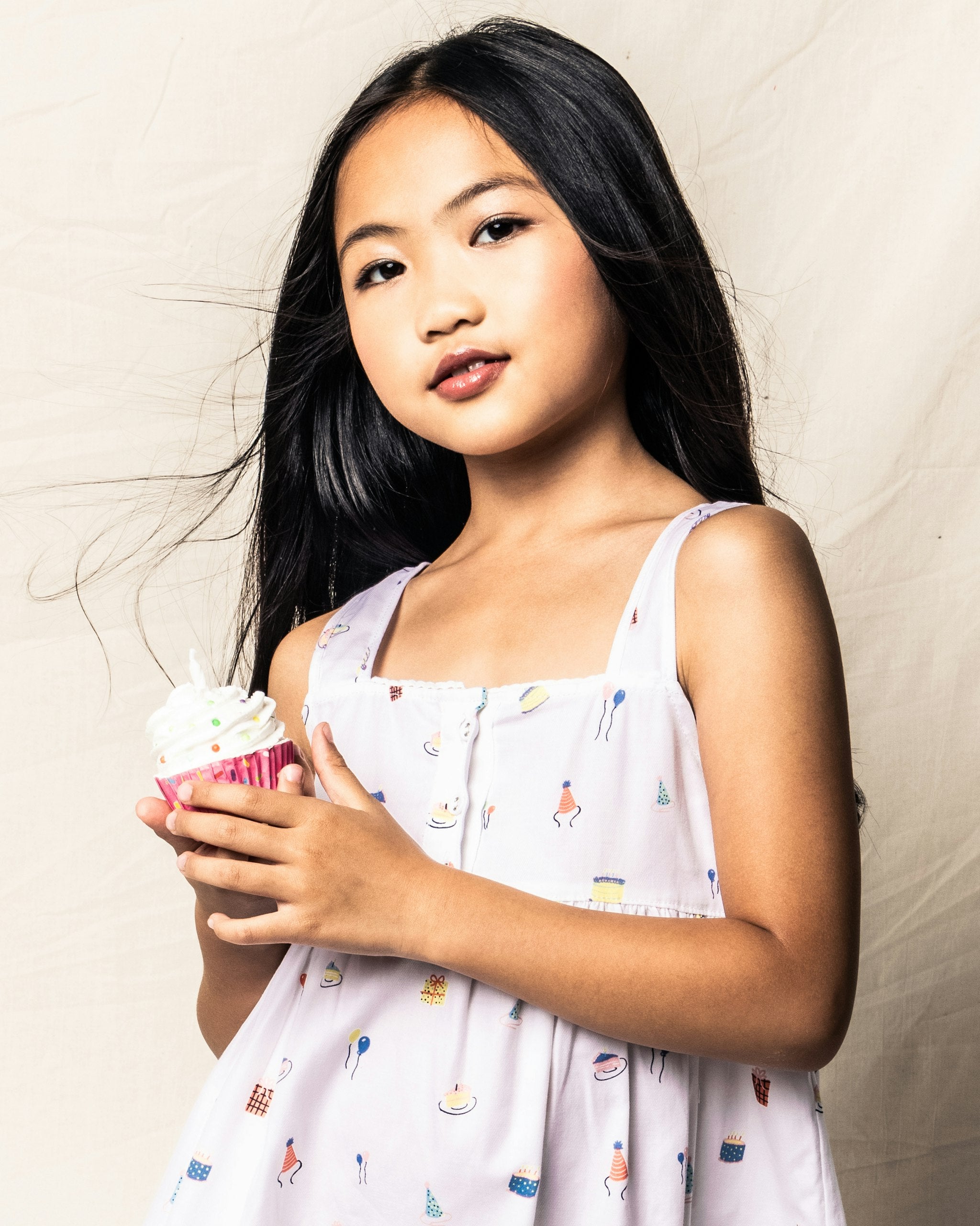 Girl's Twill Charlotte Nightgown in Birthday Wishes in Birthday Wishes#Color_Birthday Wishes