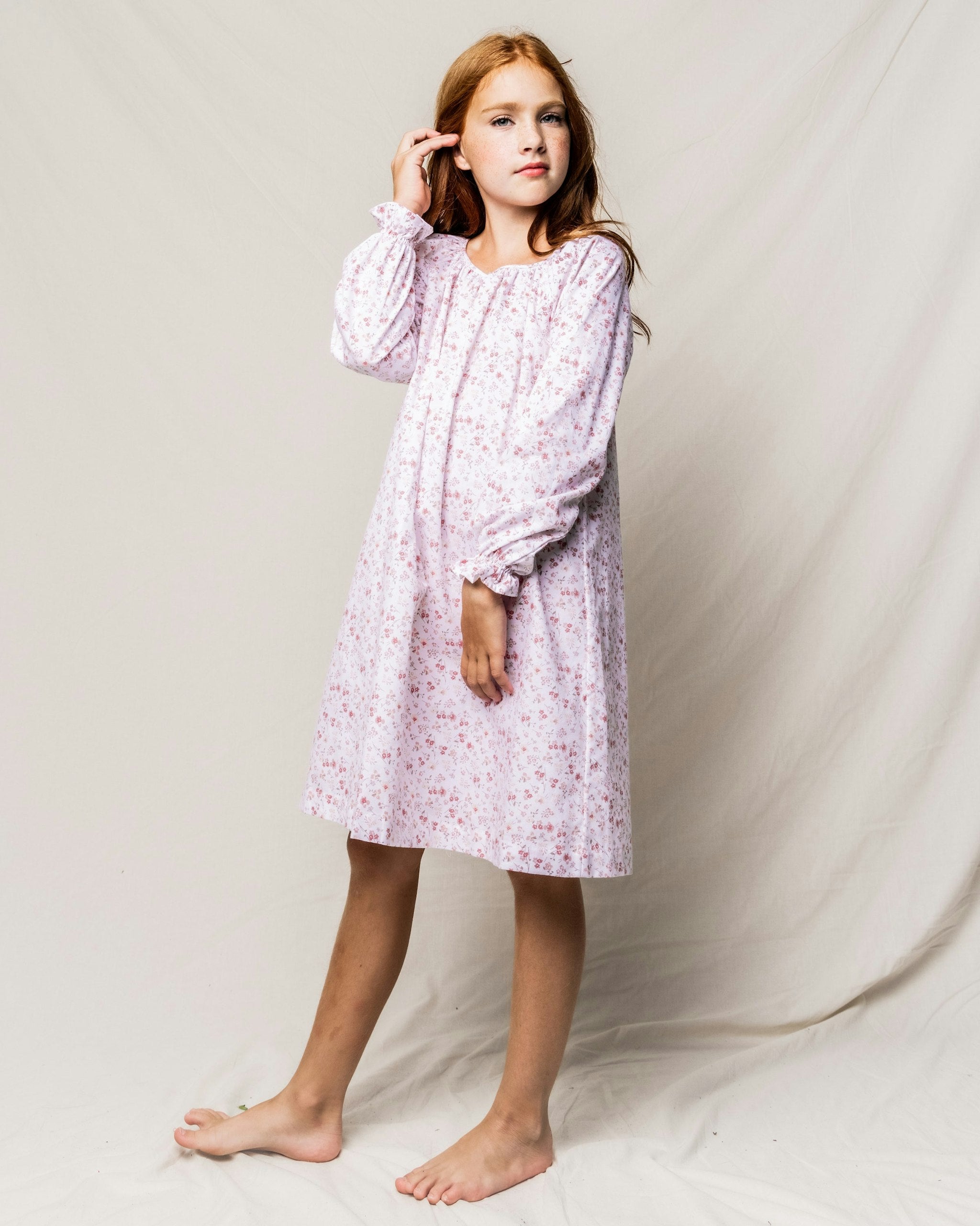 Girl's Twill Delphine Nightgown in Sweethearts in Dorset Floral#Color_Dorset Floral