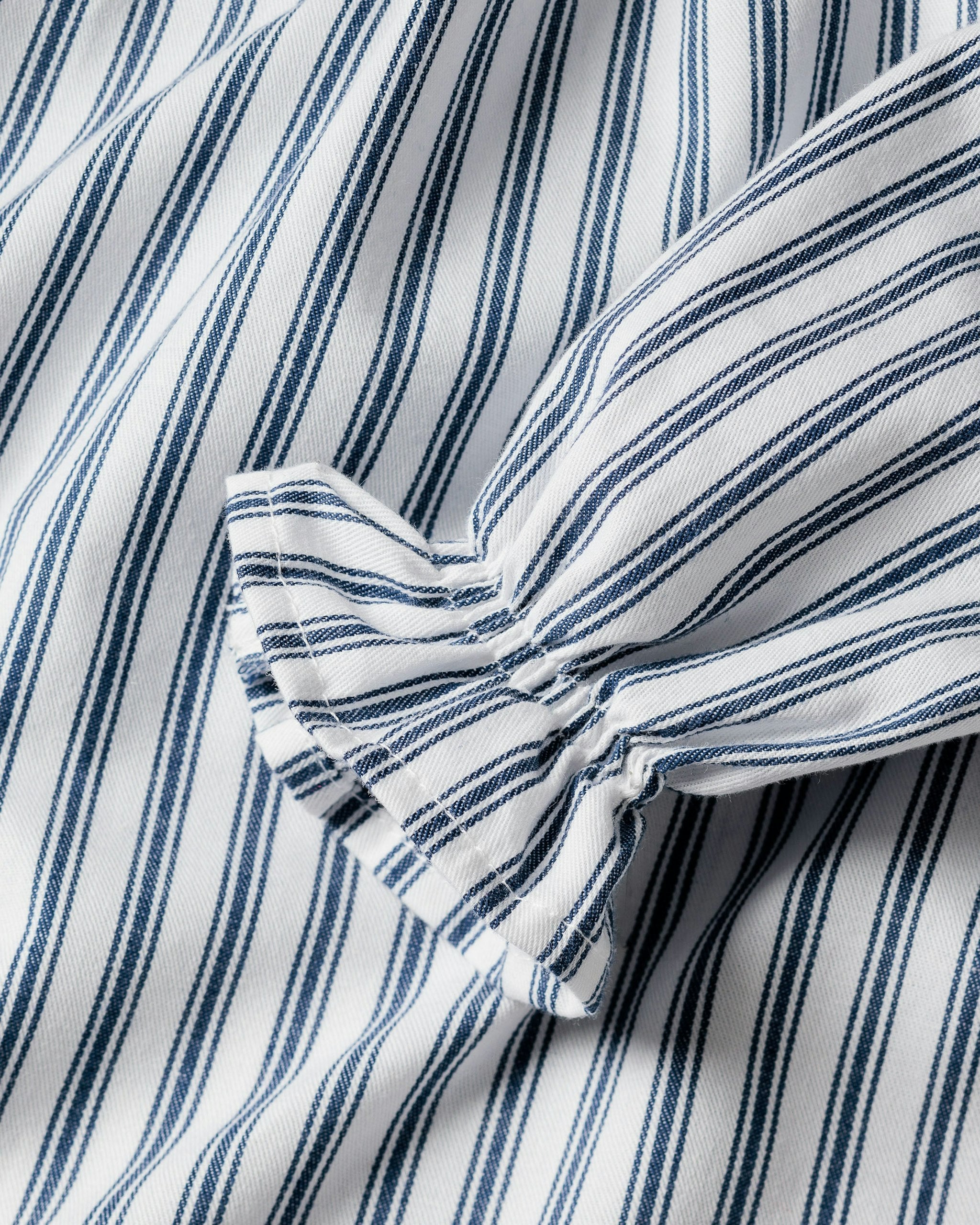 Girl's Twill Delphine Nightgown in Navy French Ticking in Navy French Ticking#Color_Navy French Ticking
