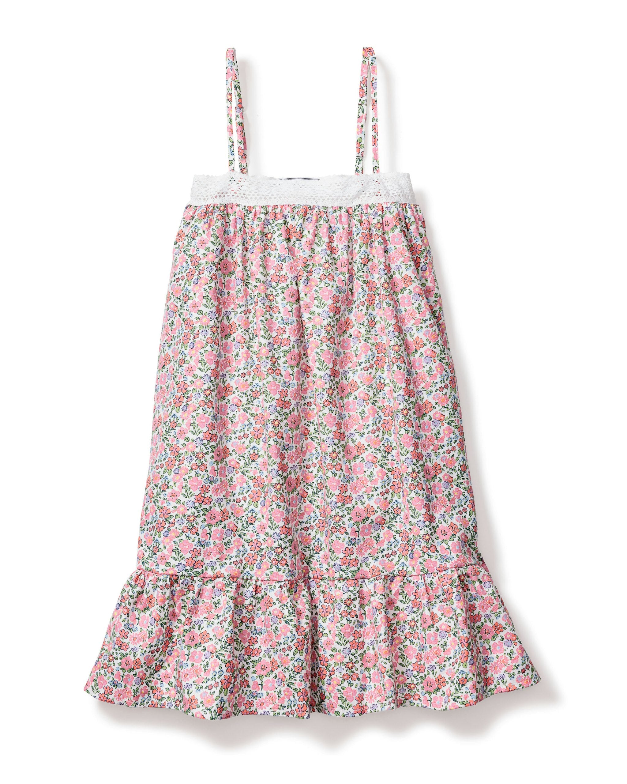Girl's Twill Lily Nightgown in Fleurs de Rose in Fleurs de Rose#Color_Fleurs de Rose