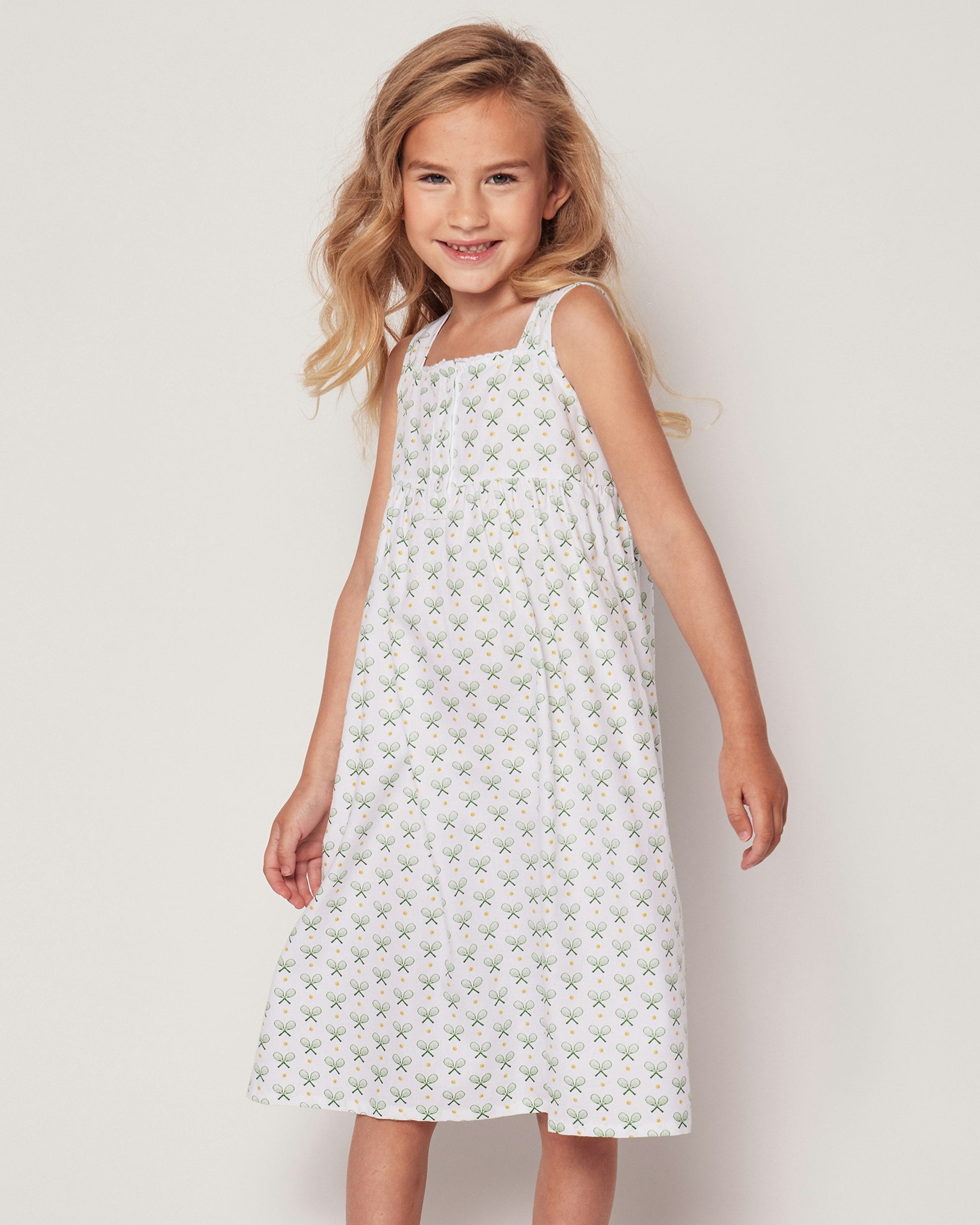 Girl's Twill Charlotte Nightgown in Match Point in Match Point#Color_Match Point