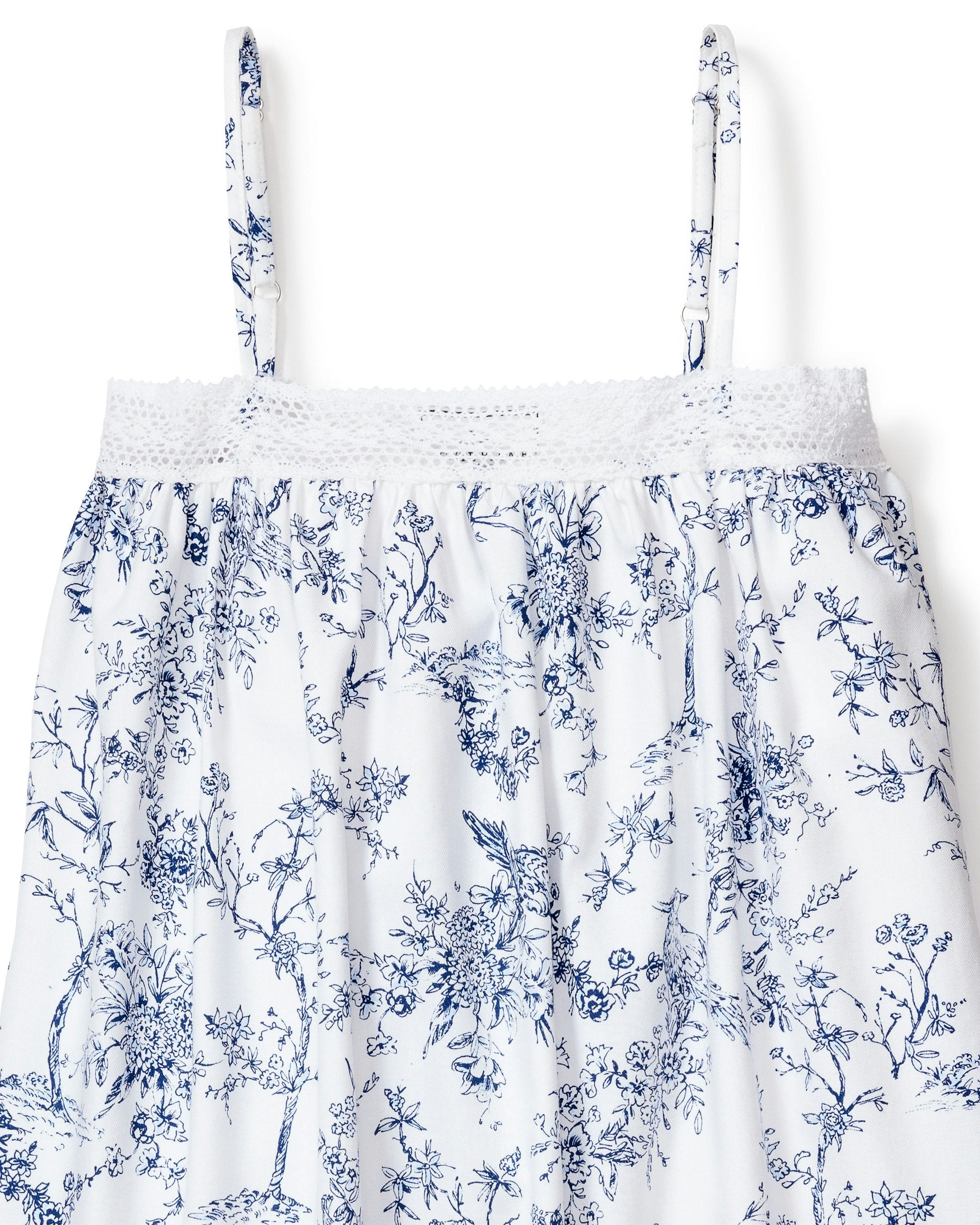 Girl's Twill Lily Nightgown in Dorset Floral in Timeless Toile#Color_Timeless Toile