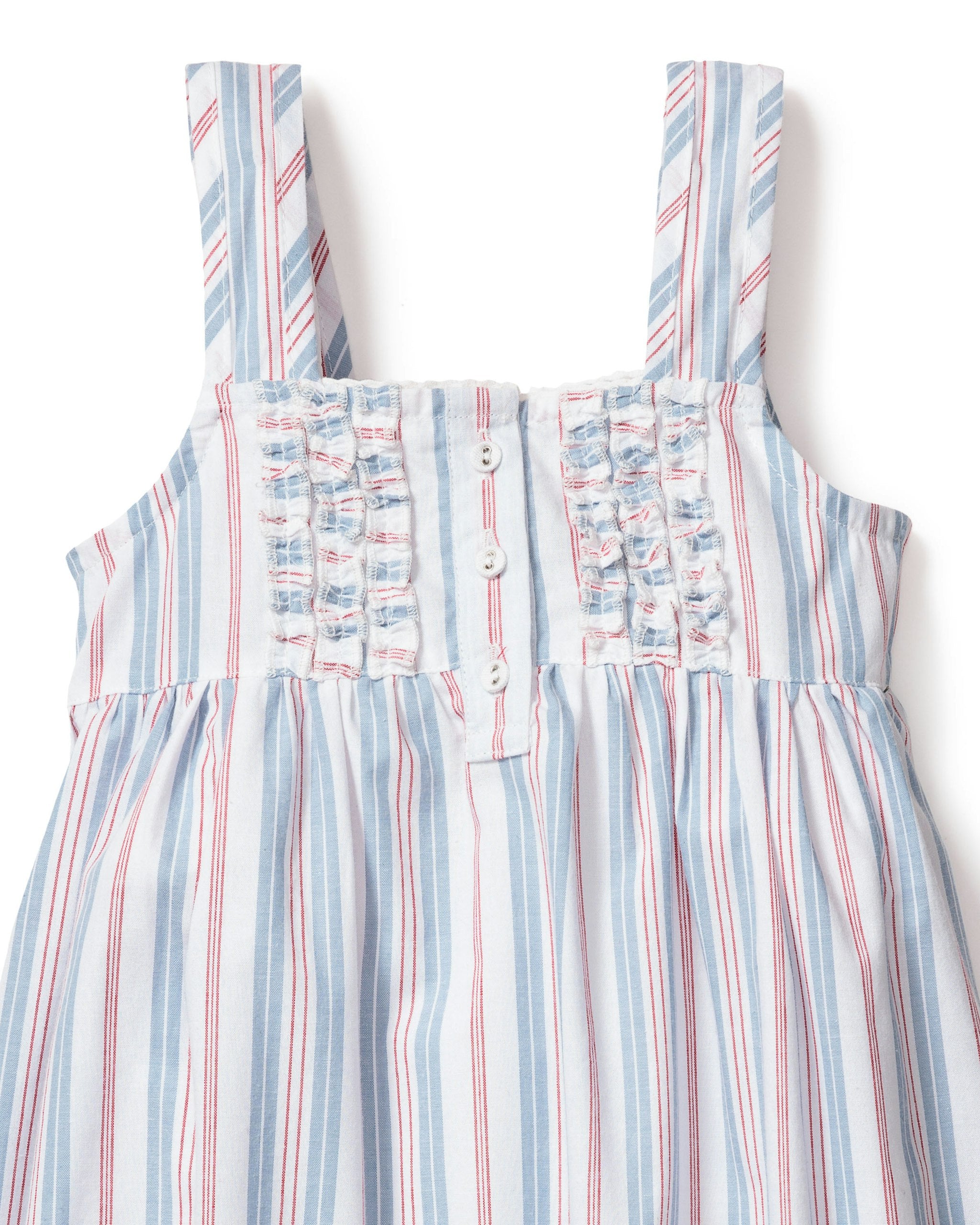 Girl's Twill Charlotte Nightgown in Lavender French Ticking in Vintage French Stripes#Color_Vintage French Stripes