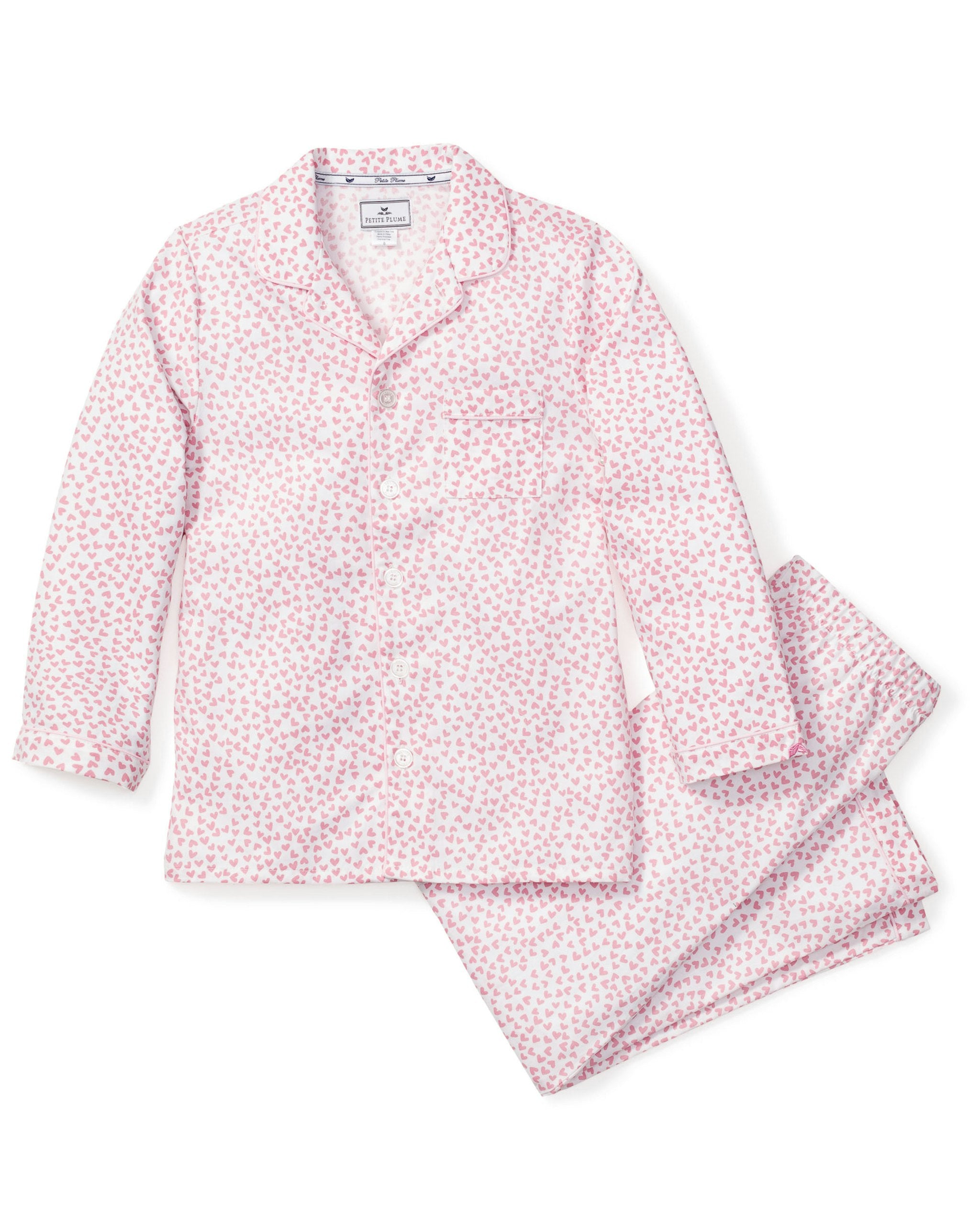 Kid's Twill Pajama Set in Bluehearts in Sweethearts#Color_Sweethearts