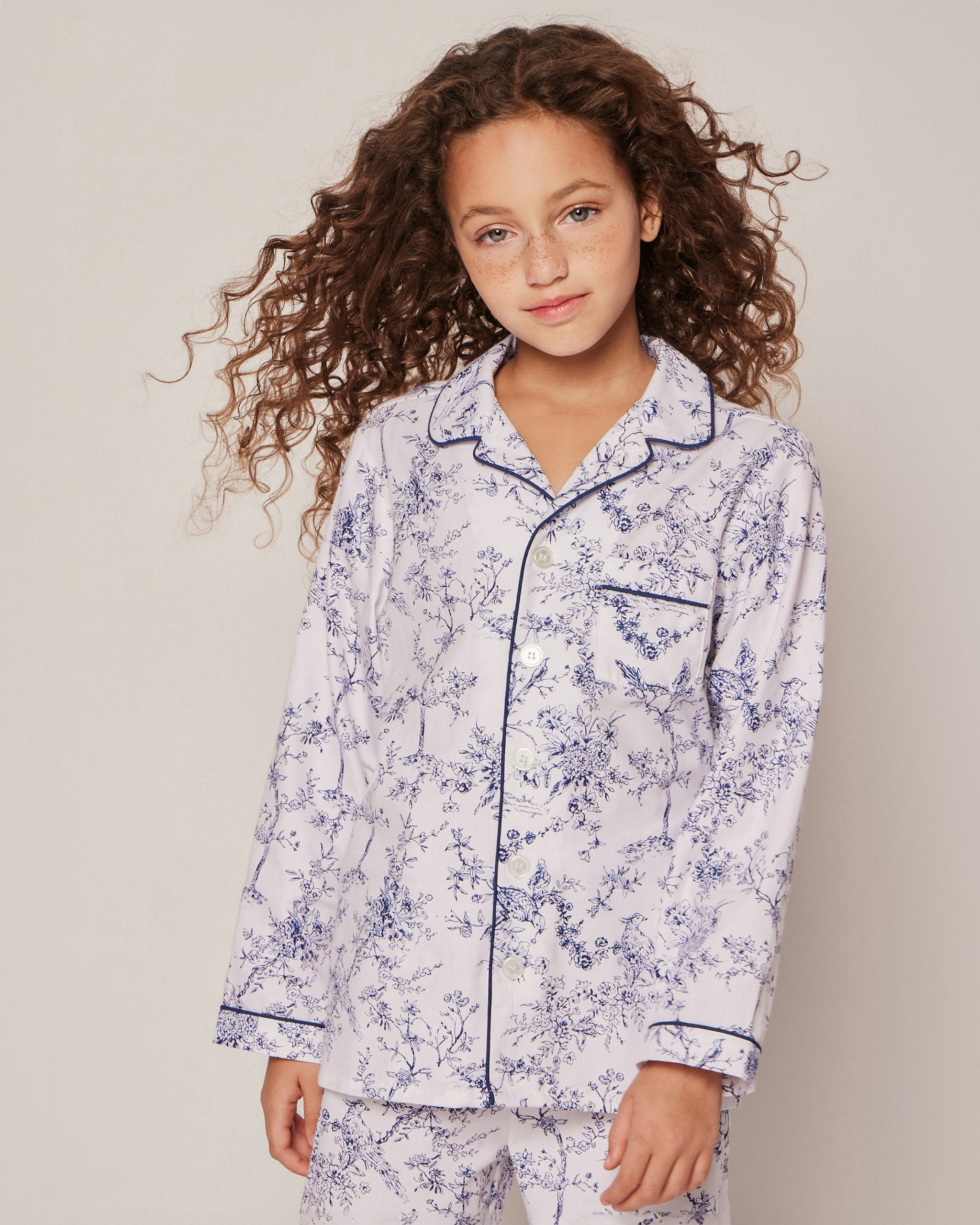 Kid's Twill Pajama Set in Pink Timeless Toile in Timeless Toile#Color_Timeless Toile