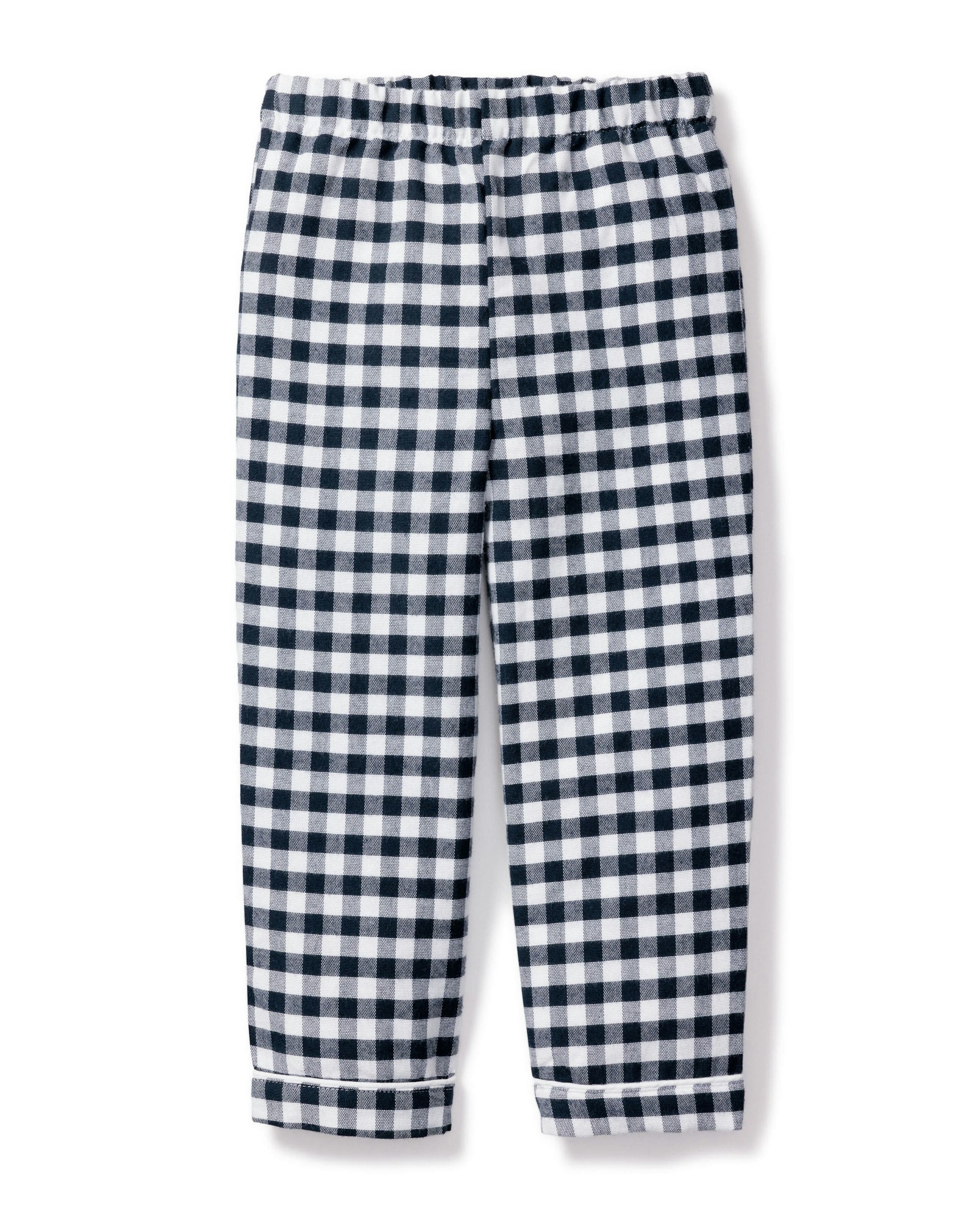 Kid's Twill Pajama Pants in Light Blue Gingham in Navy Gingham#Color_Navy Gingham
