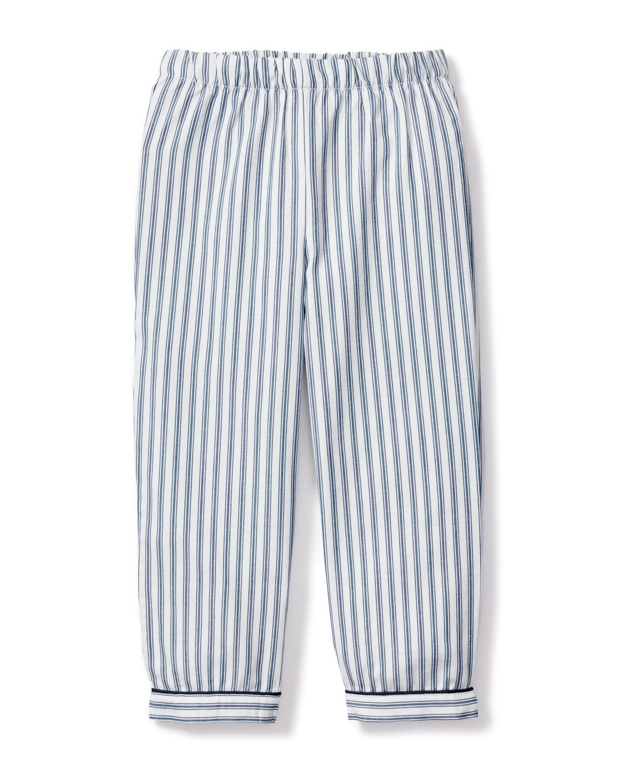 Kid's Twill Pajama Pants in Navy French Ticking in Navy French Ticking#Color_Navy French Ticking