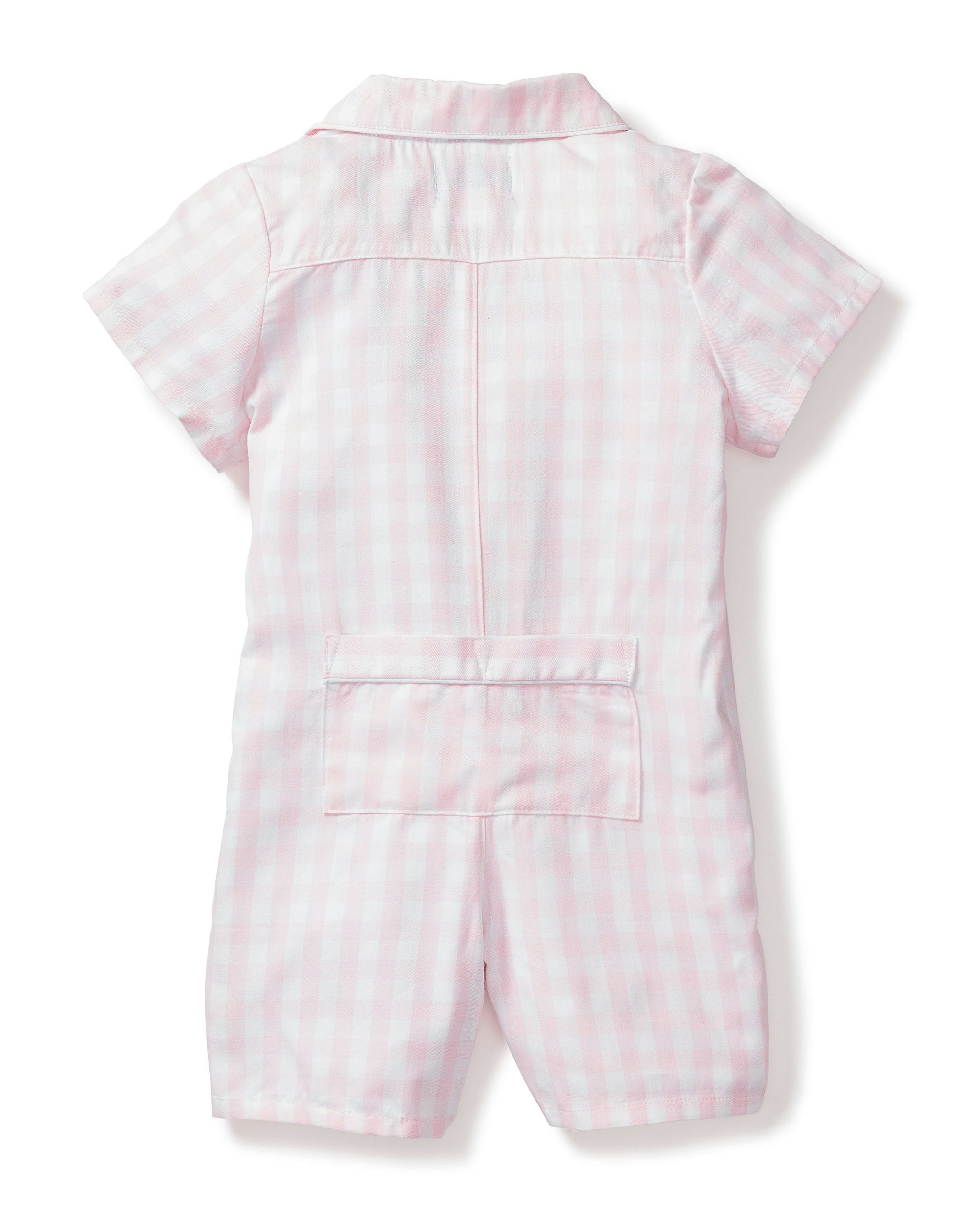 Baby's Twill Summer Romper in Royal Blue Gingham in Pink Gingham#Color_Pink Gingham