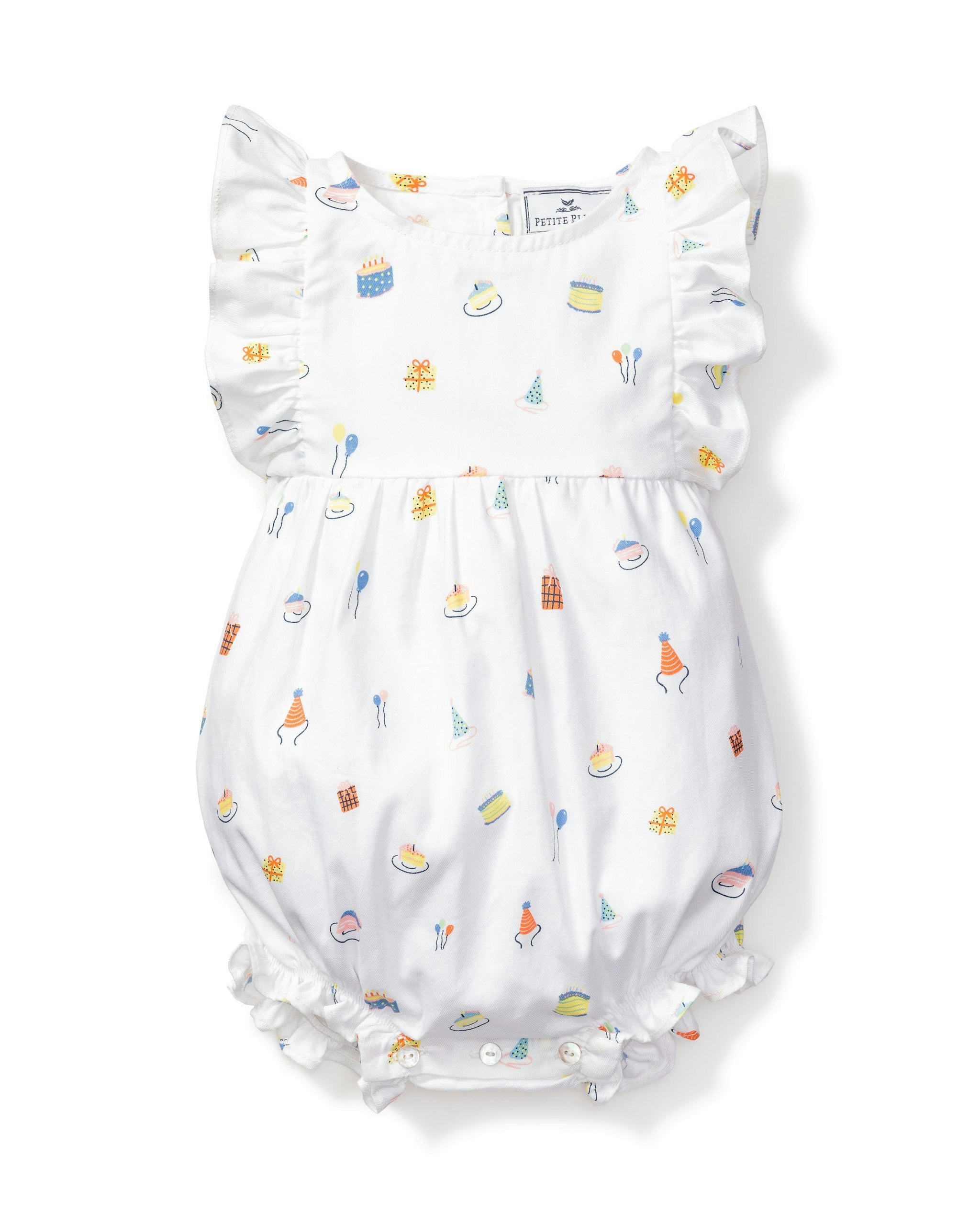 Baby's Twill Ruffled Romper in Bateau in Birthday Wishes#Color_Birthday Wishes