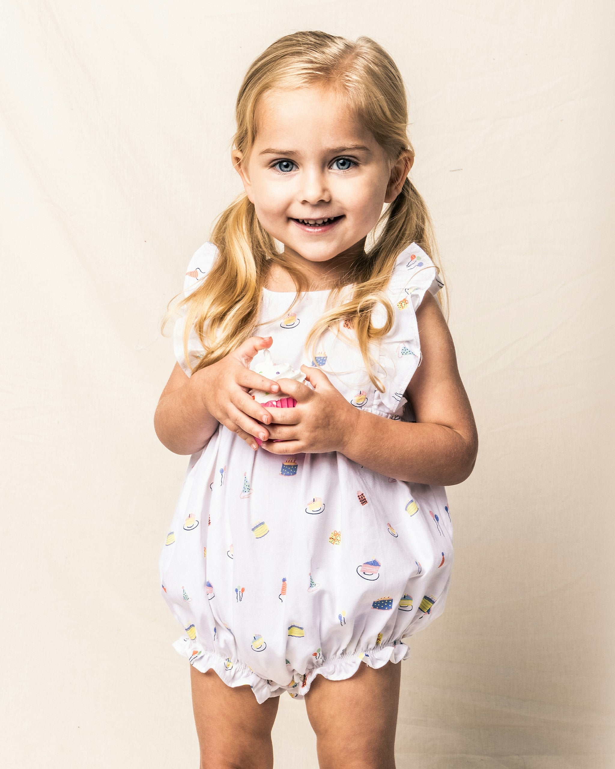 Baby's Twill Ruffled Romper in Bateau in Birthday Wishes#Color_Birthday Wishes