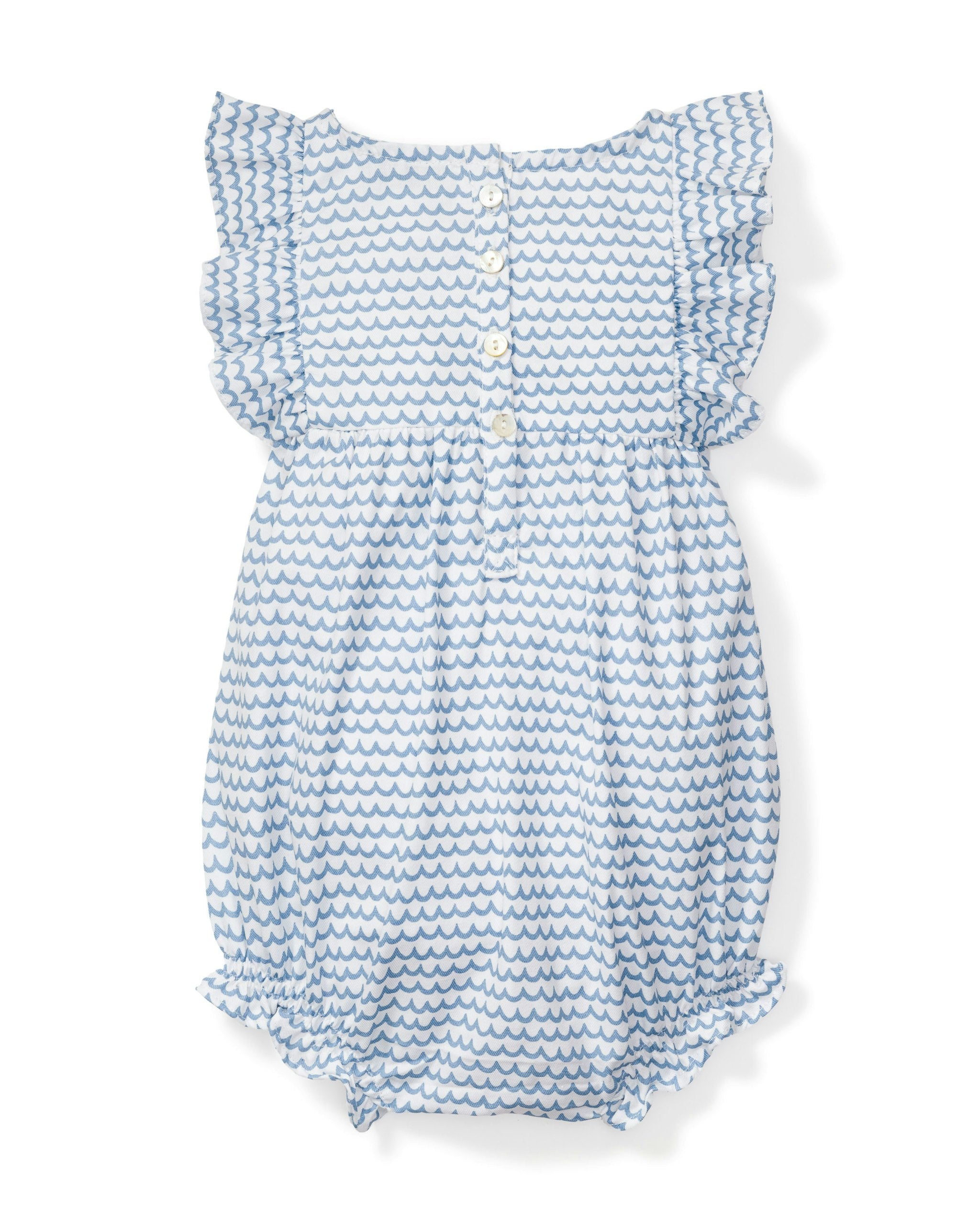 Baby's Twill Ruffled Romper in Bateau in La Mer#Color_La Mer