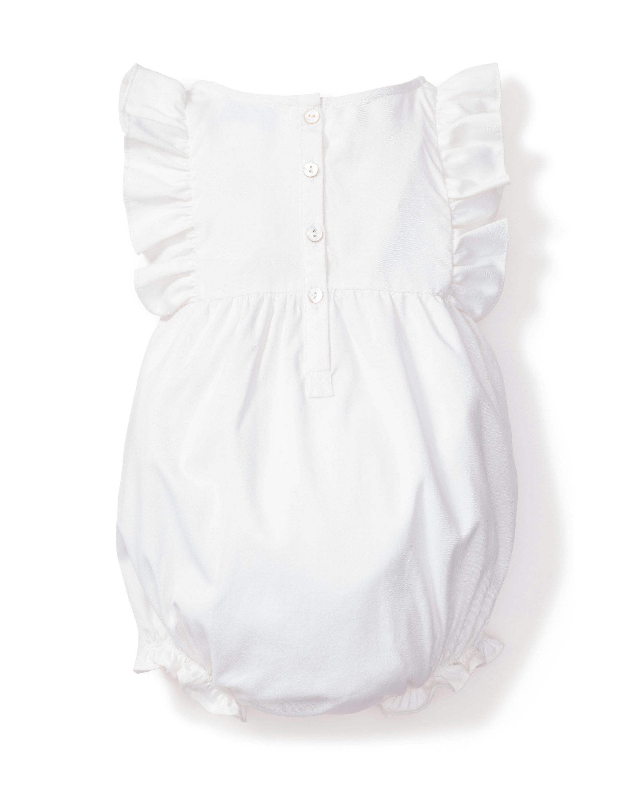Baby's Twill Ruffled Romper in Bateau in White#Color_White