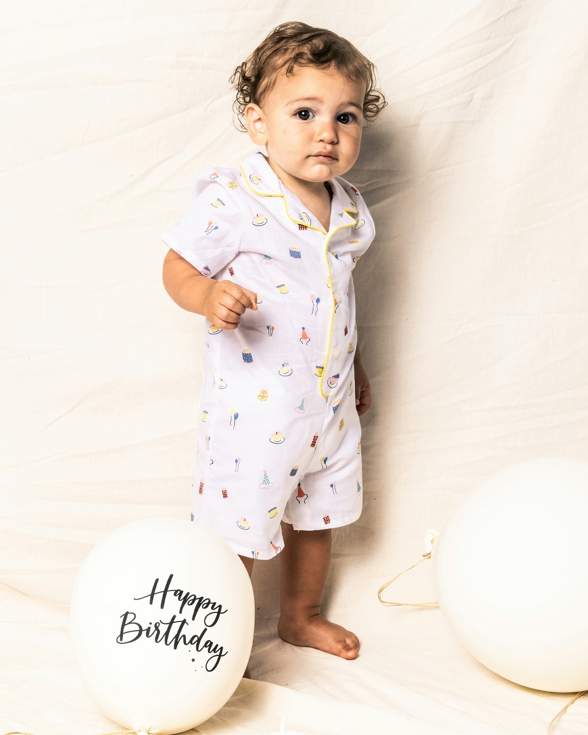 Baby's Twill Summer Romper in Birthday Wishes in Birthday Wishes#Color_Birthday Wishes