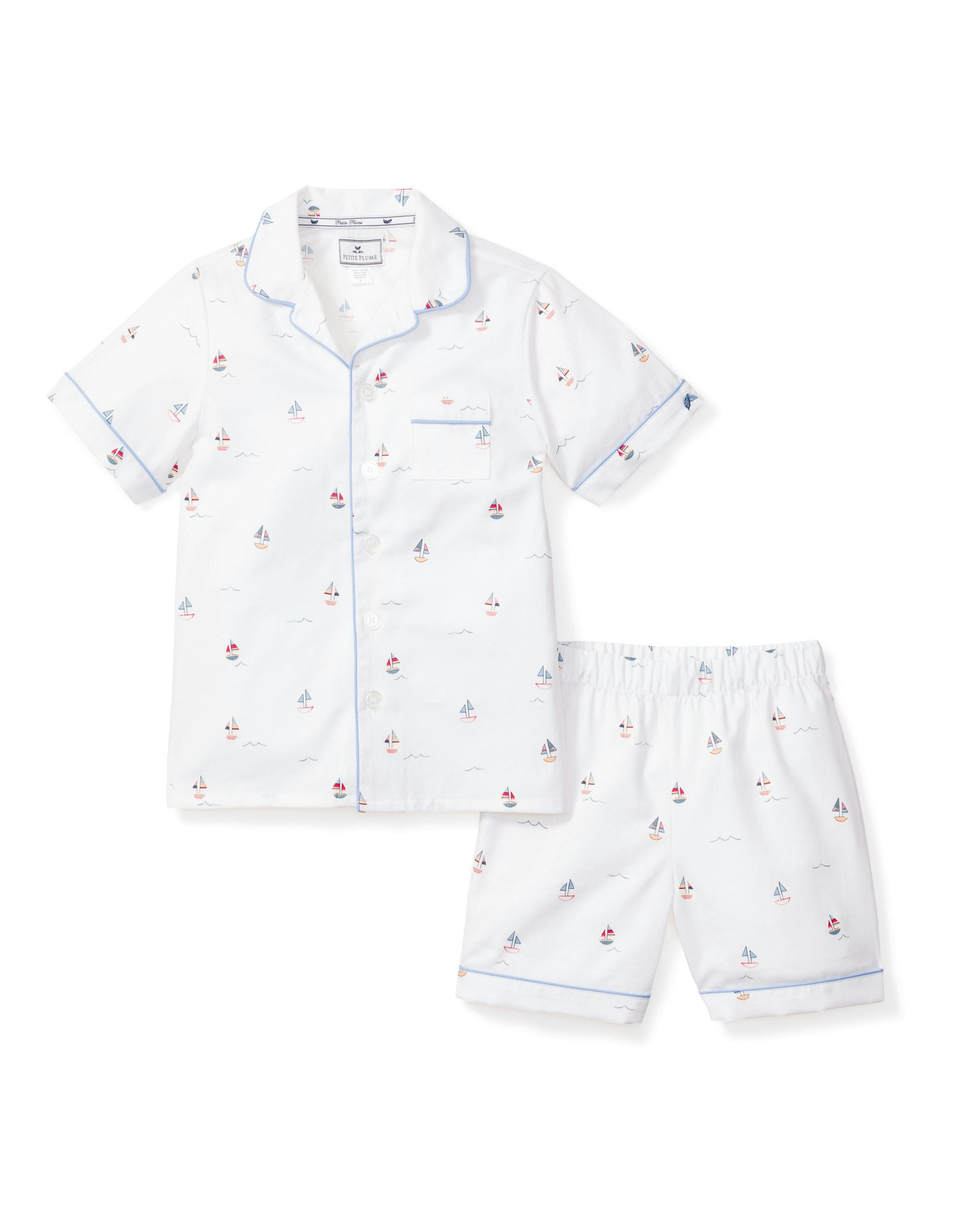 Kid's Twill Short Set in Anchors Away in Bateau#Color_Bateau