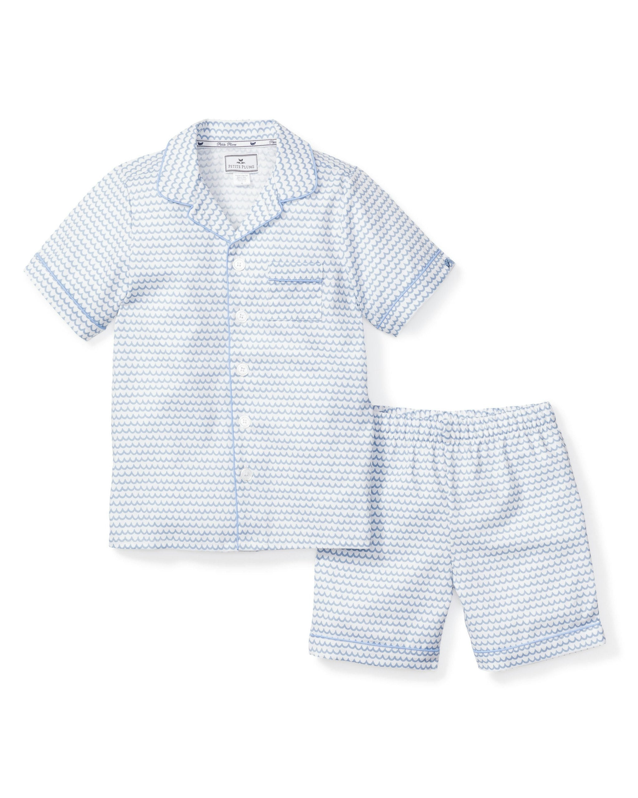 Kid's Twill Short Set in Anchors Away in La Mer#Color_La Mer