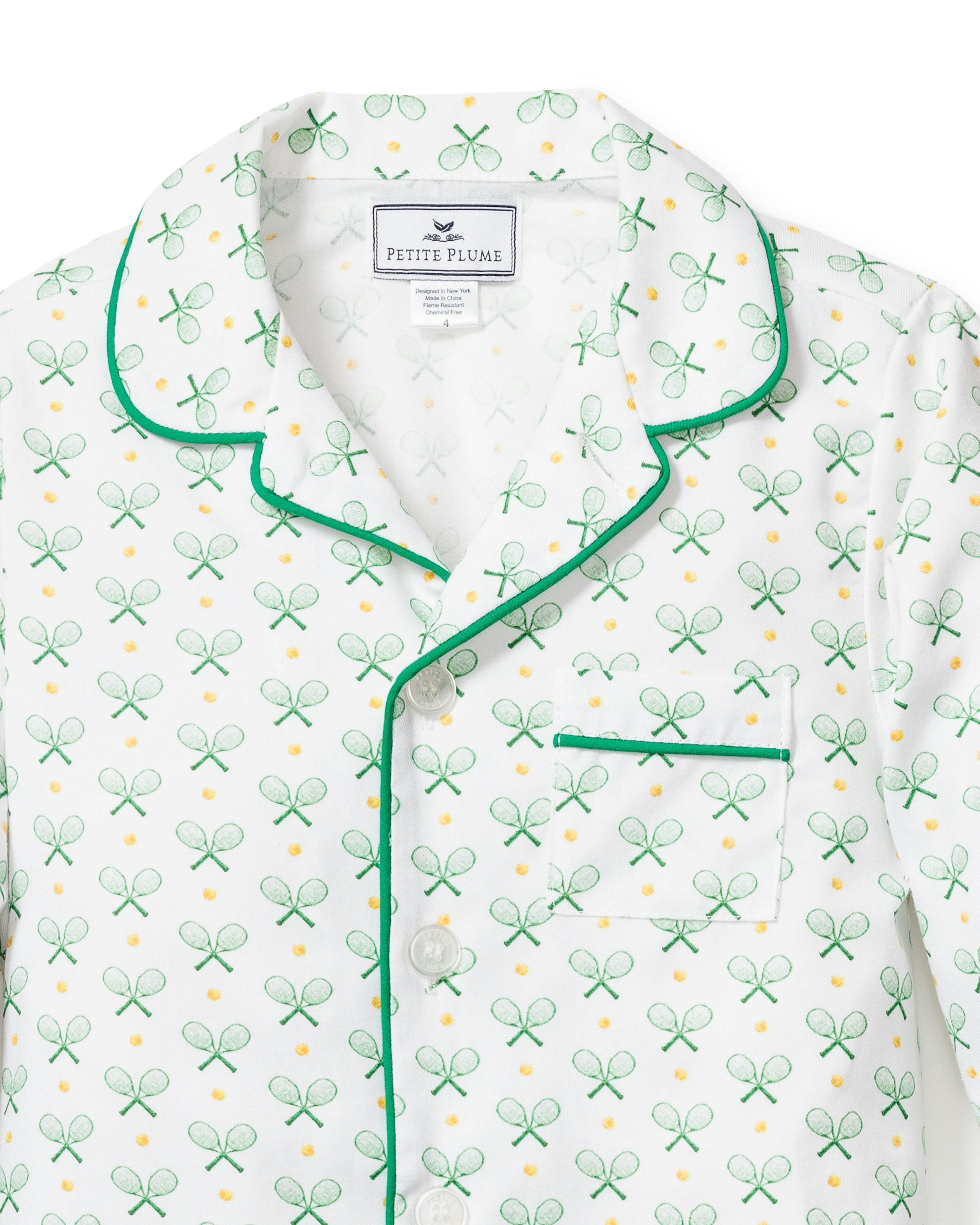 Kid's Twill Pajama Short Set in Match Point in Match Point#Color_Match Point