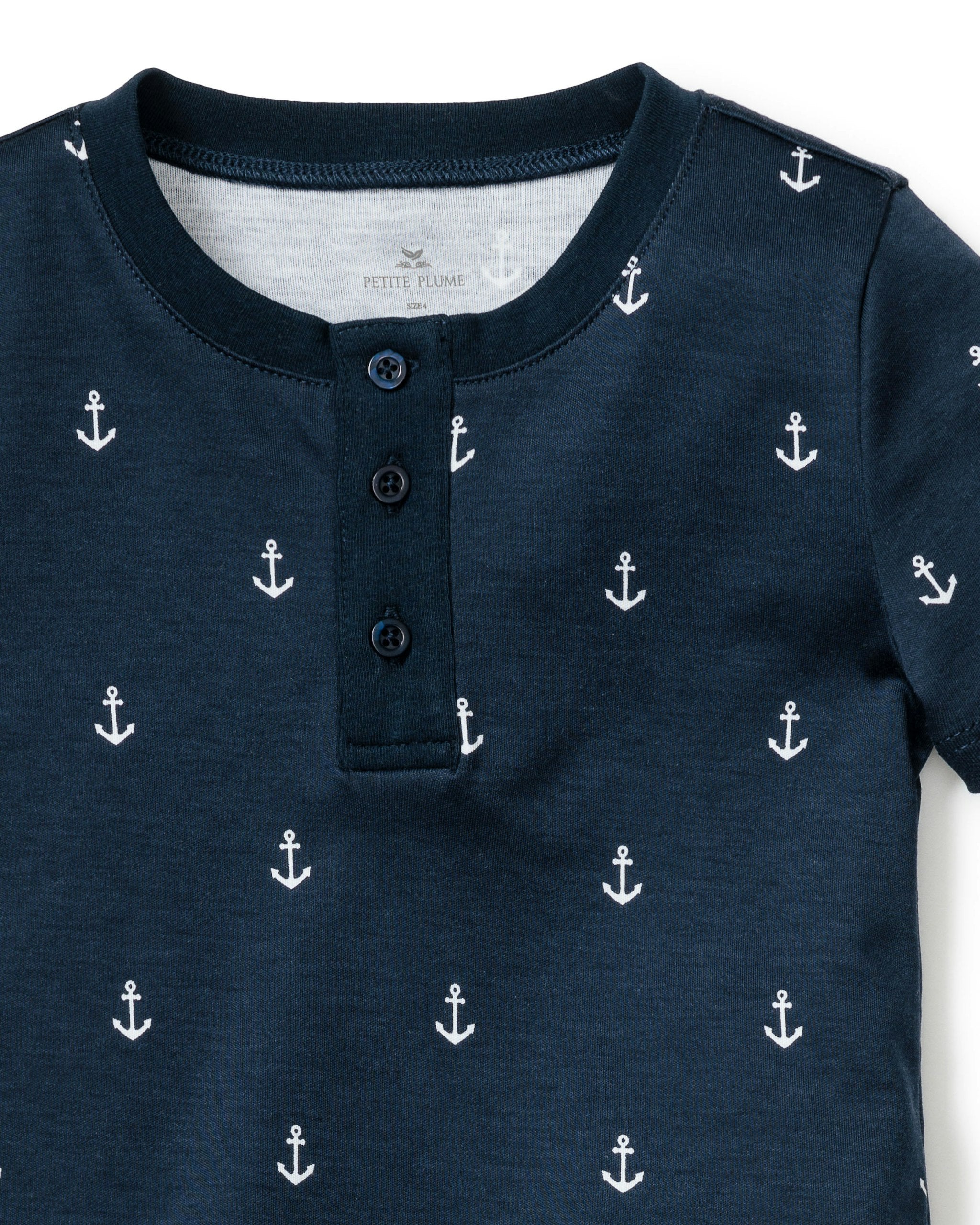 Kid's Pima Snug Fit Short Set in Bateau in Portsmouth Anchors#Color_Portsmouth Anchors