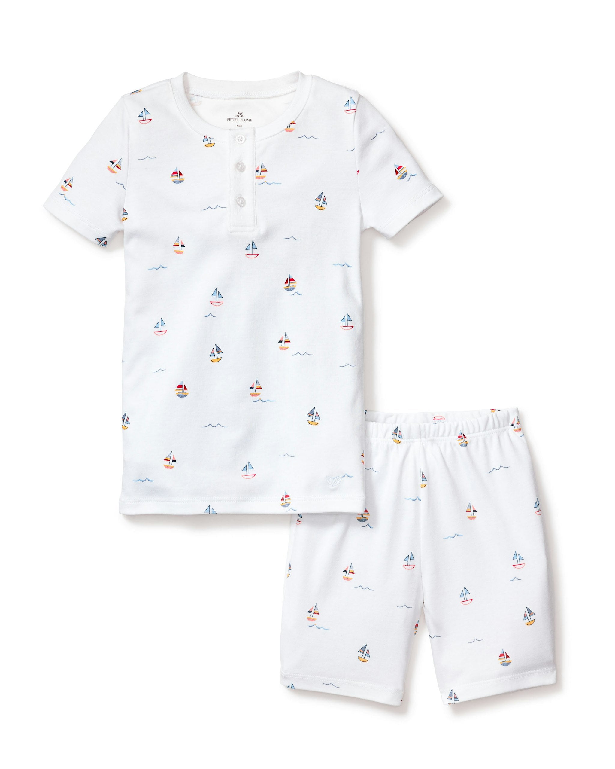 Kid's Pima Snug Fit Short Set in La Mer in Bateau#Color_Bateau