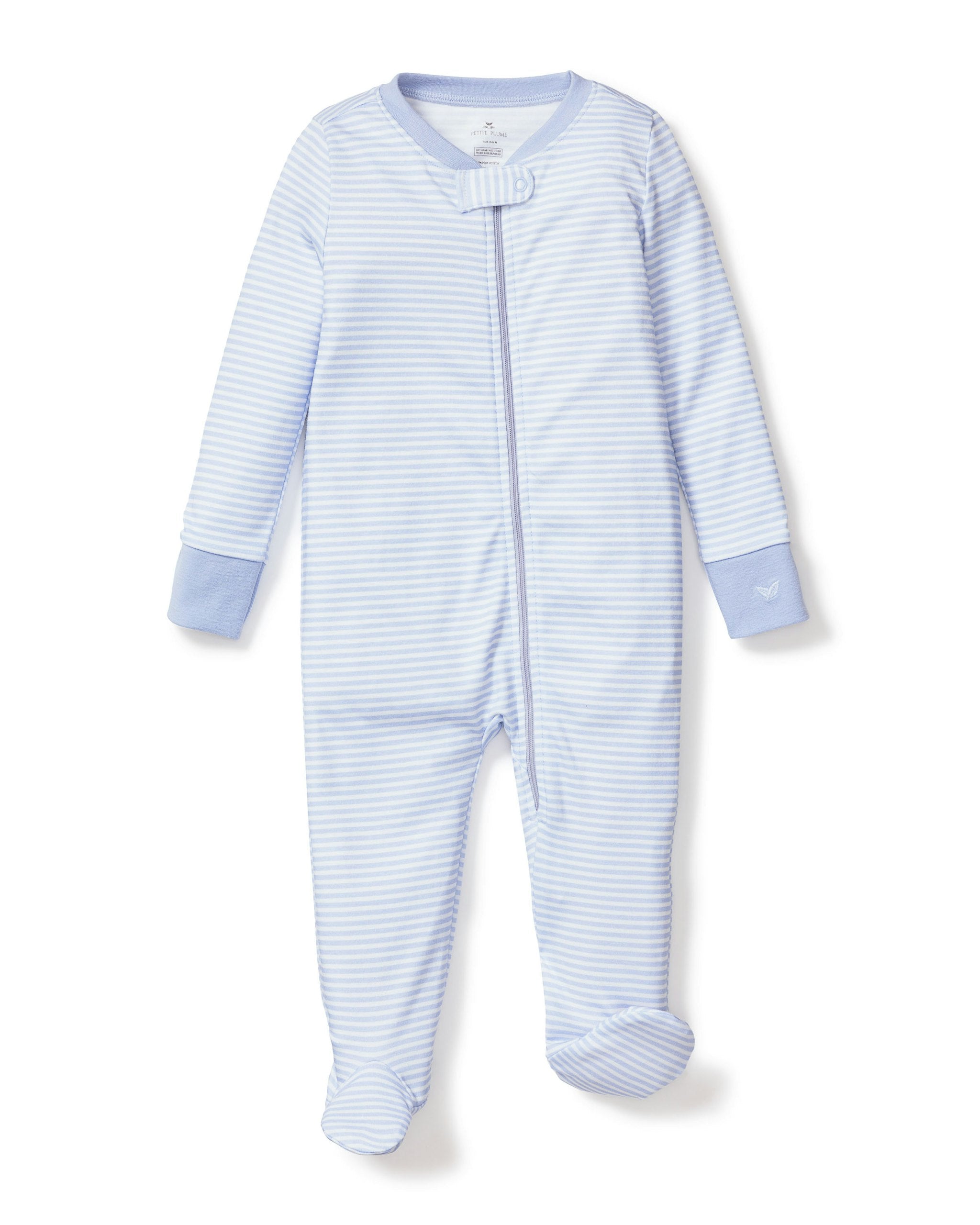 Baby's Pima Romper in Grey Stripes in Blue Stripes#Color_Blue Stripes